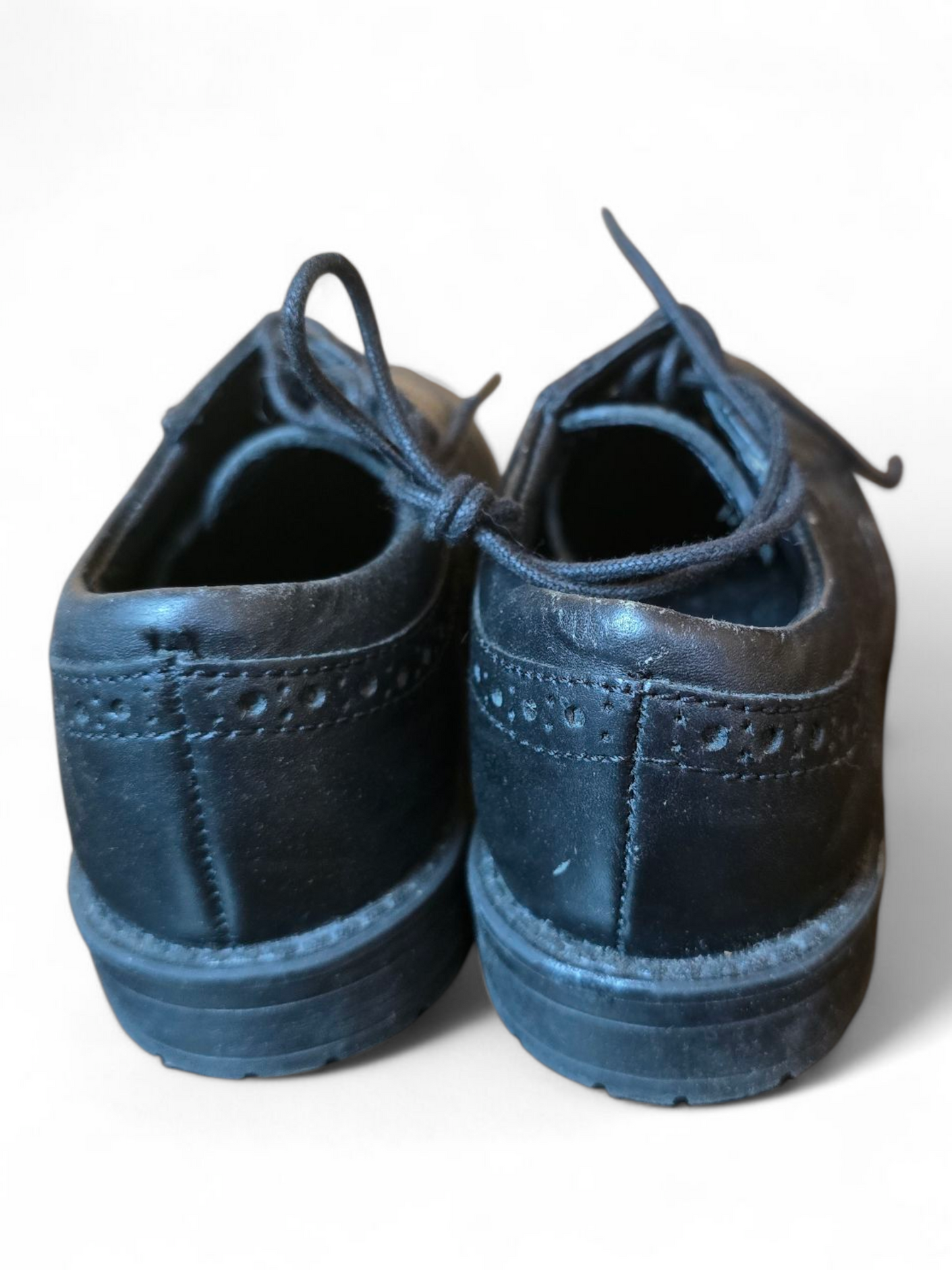 Next Girls Black Lace-Up School Shoes Size 10 – Classic Style, Minor Scuffs, Everyday Uniform
