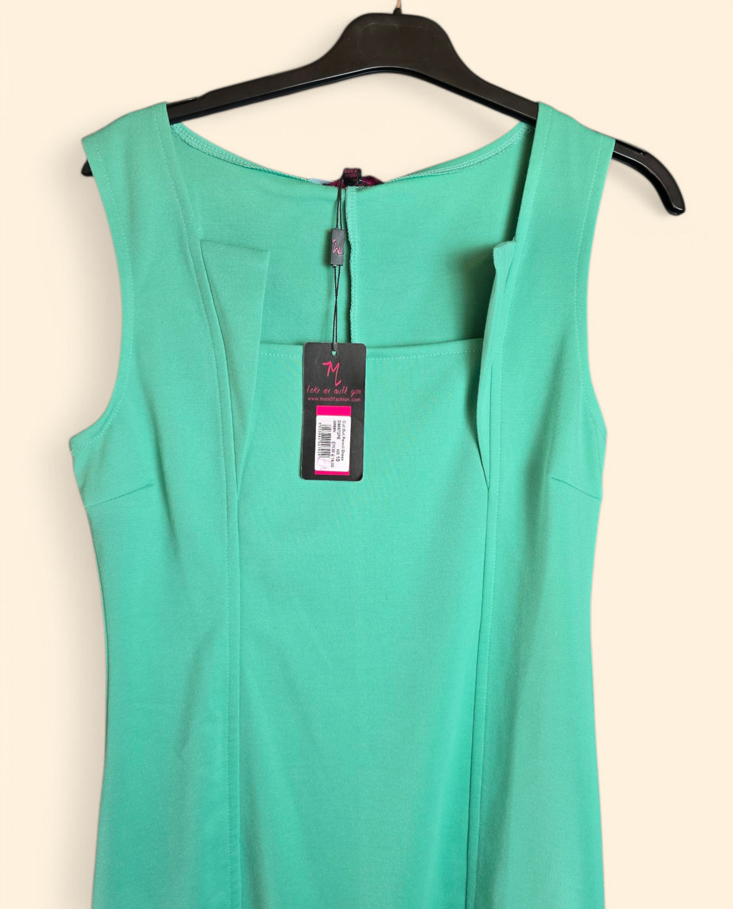 Mandi light green sleeveless bodycon dress size 10 New