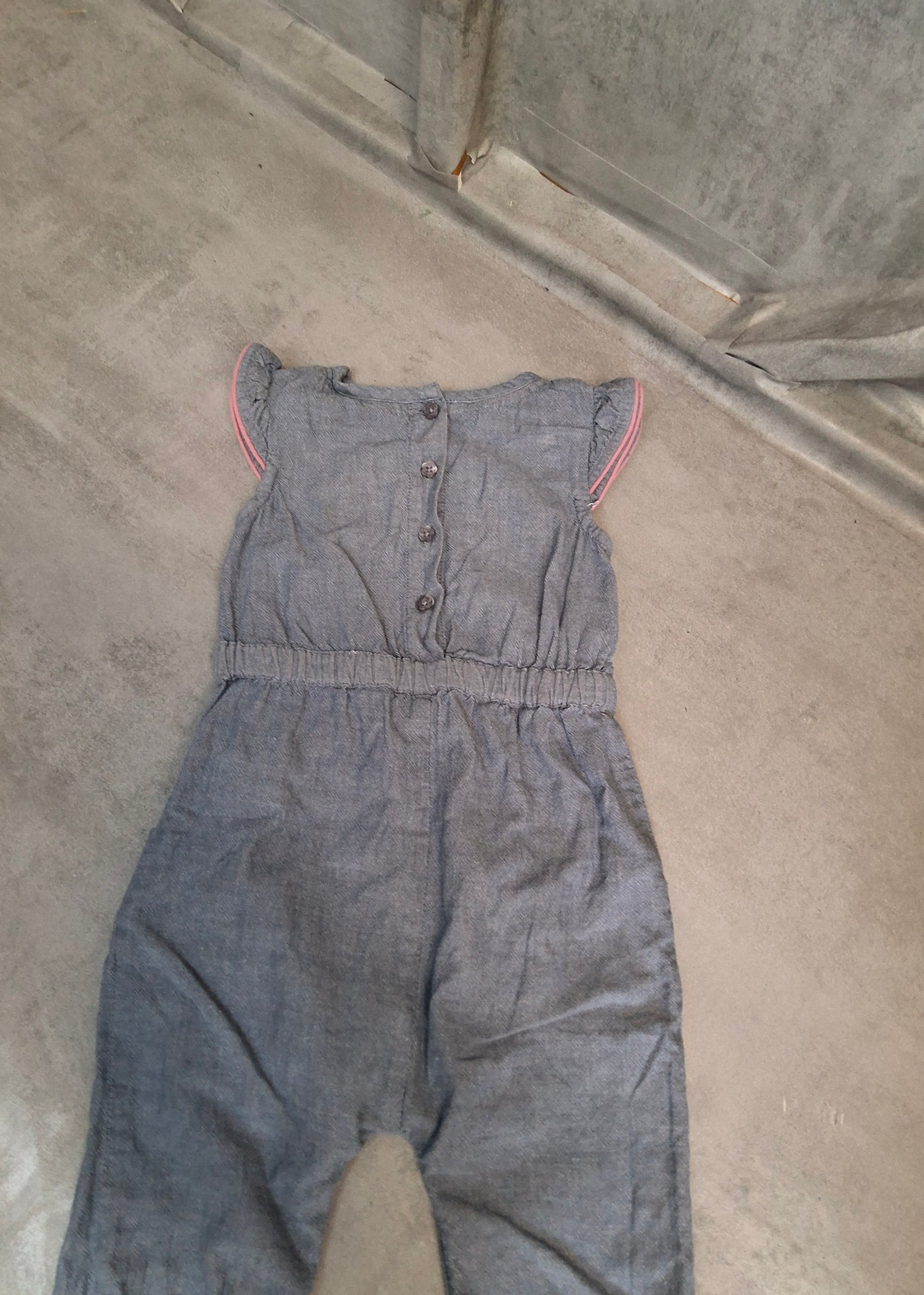 Monsoon Baby Girl Denim Romper β Age 6β12 Months, Cotton with Embroidery