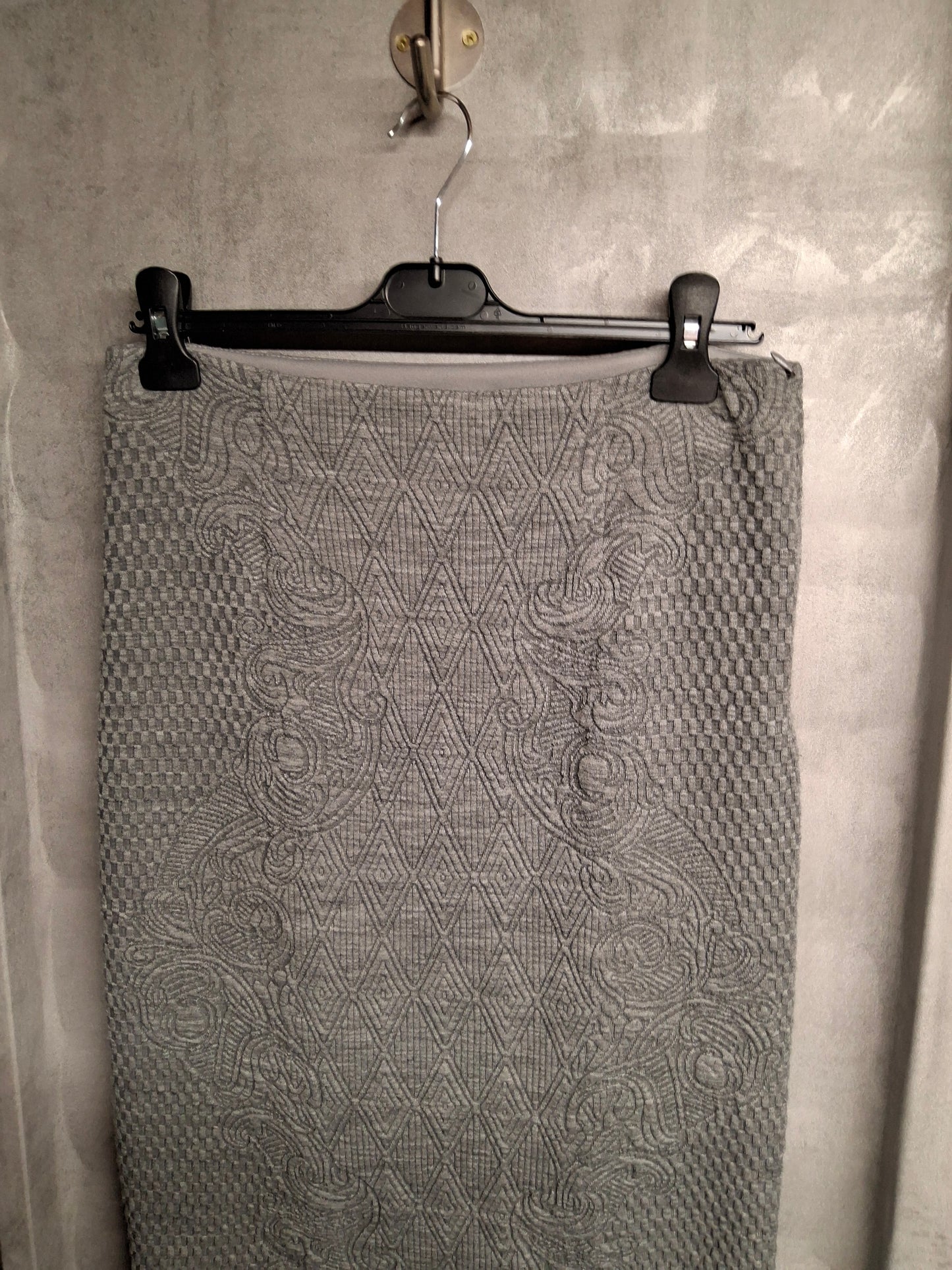 Laura Ashley Grey Knitted Skirt | Size 10 | Lined | Wool Blend