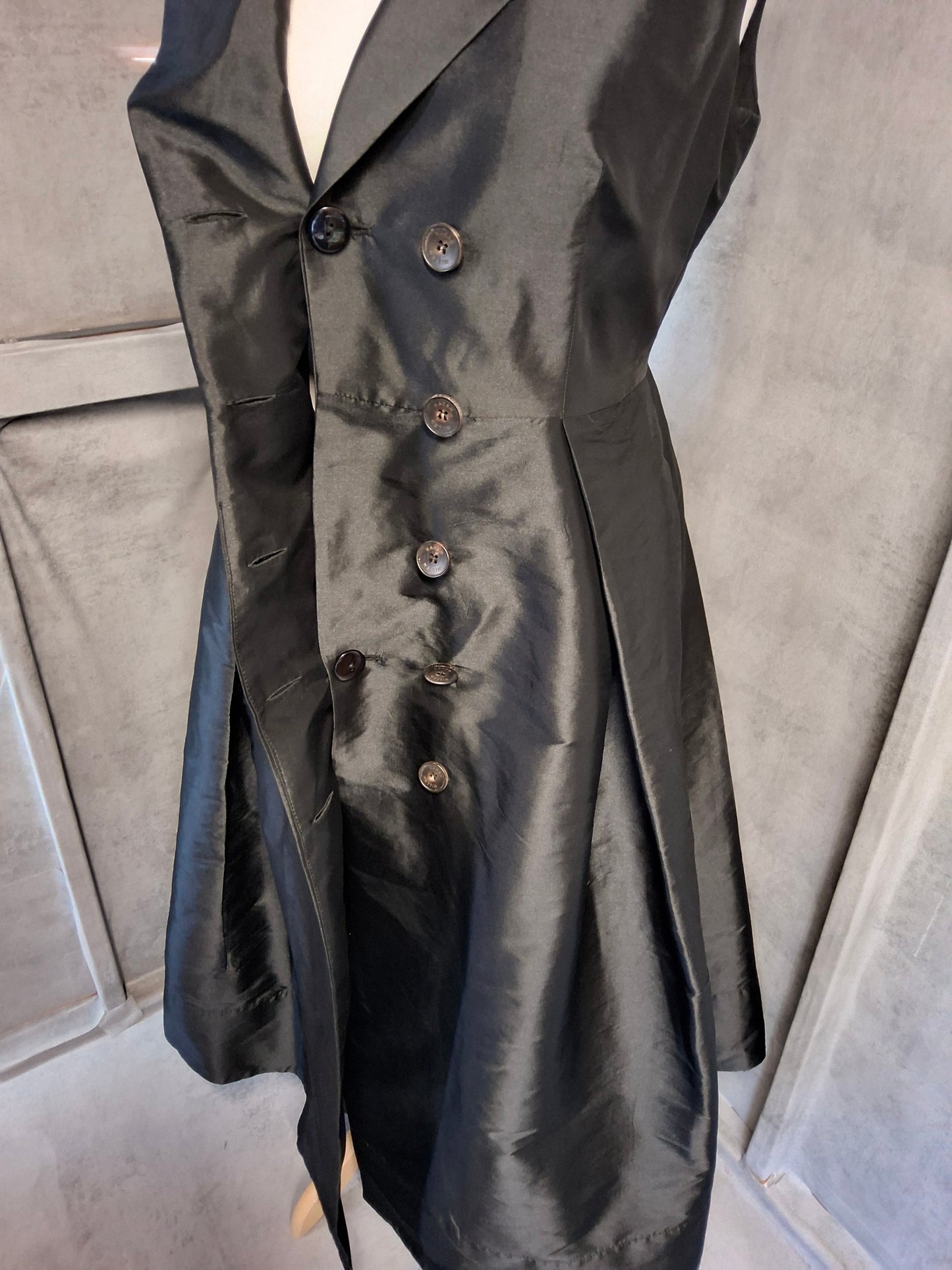 Karen Millen Black Satin Wrap Midi Dress – Size 10 – Sleek & Sophisticated