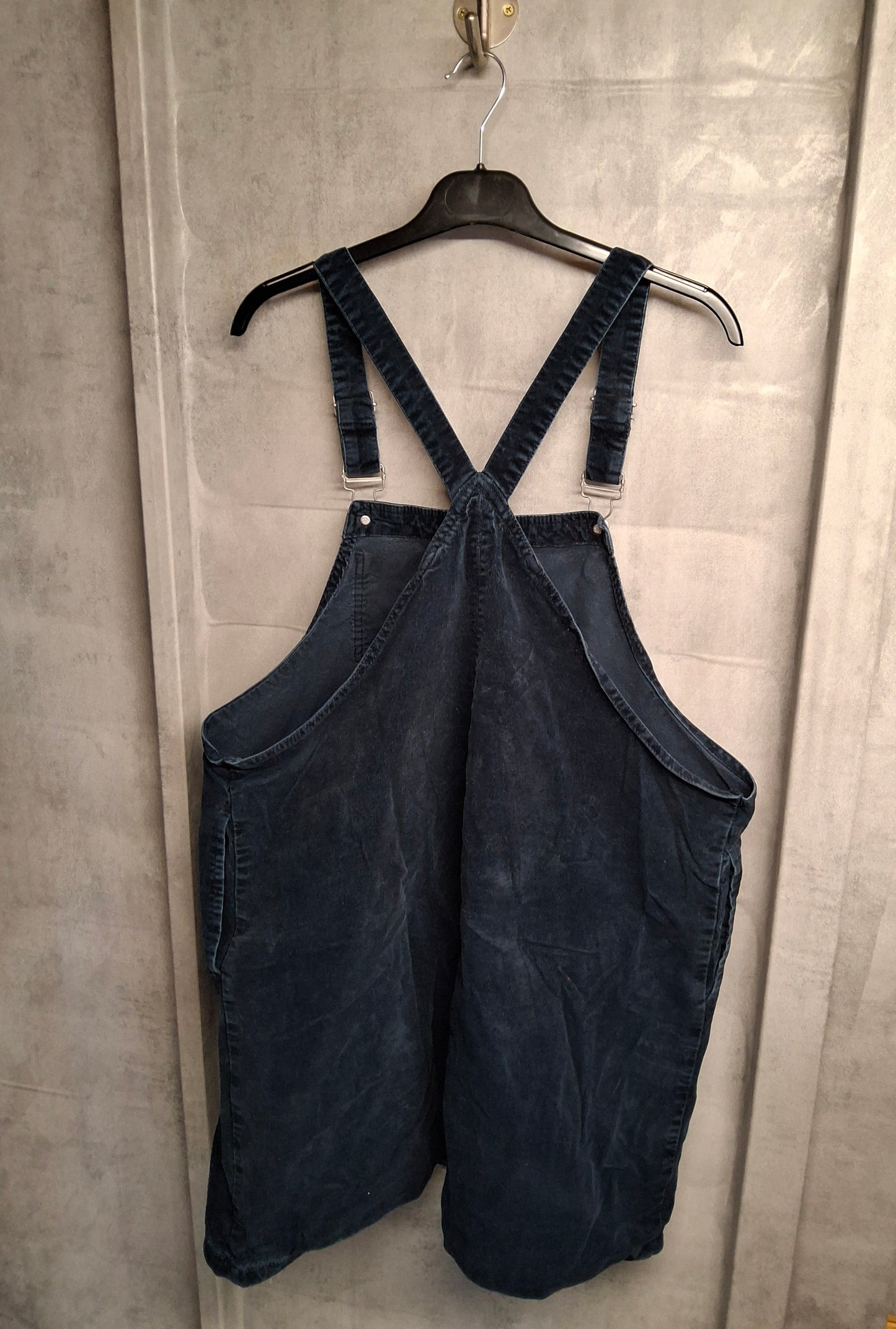 Tu Navy Cord Pinafore Dress – Size 20 – 100% Cotton – Front Pocket – Casual Layering