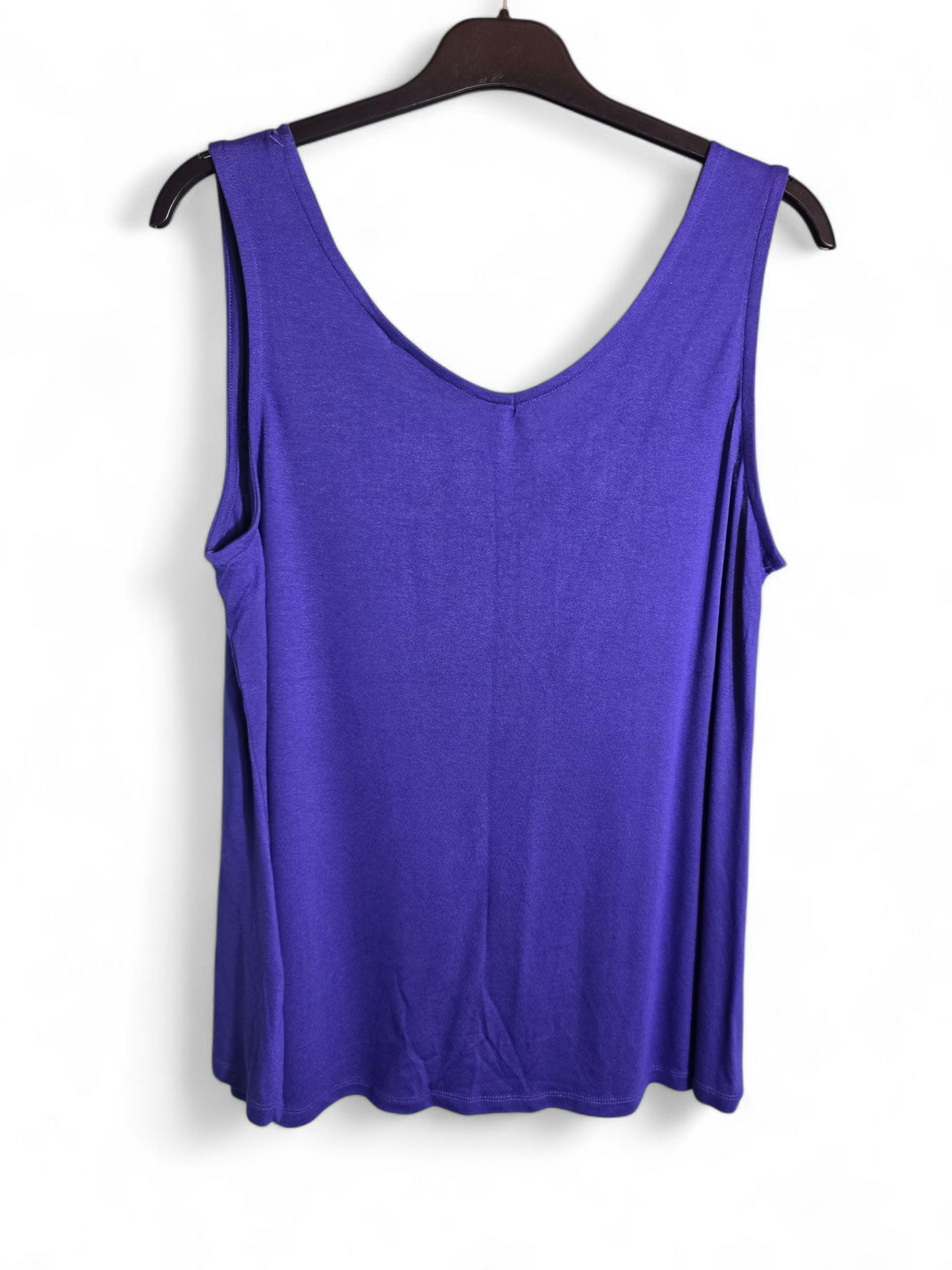Peacocks Blue/Purple Sleeveless Vest Top – Size 14, Stretchy, Viscose, V Neck