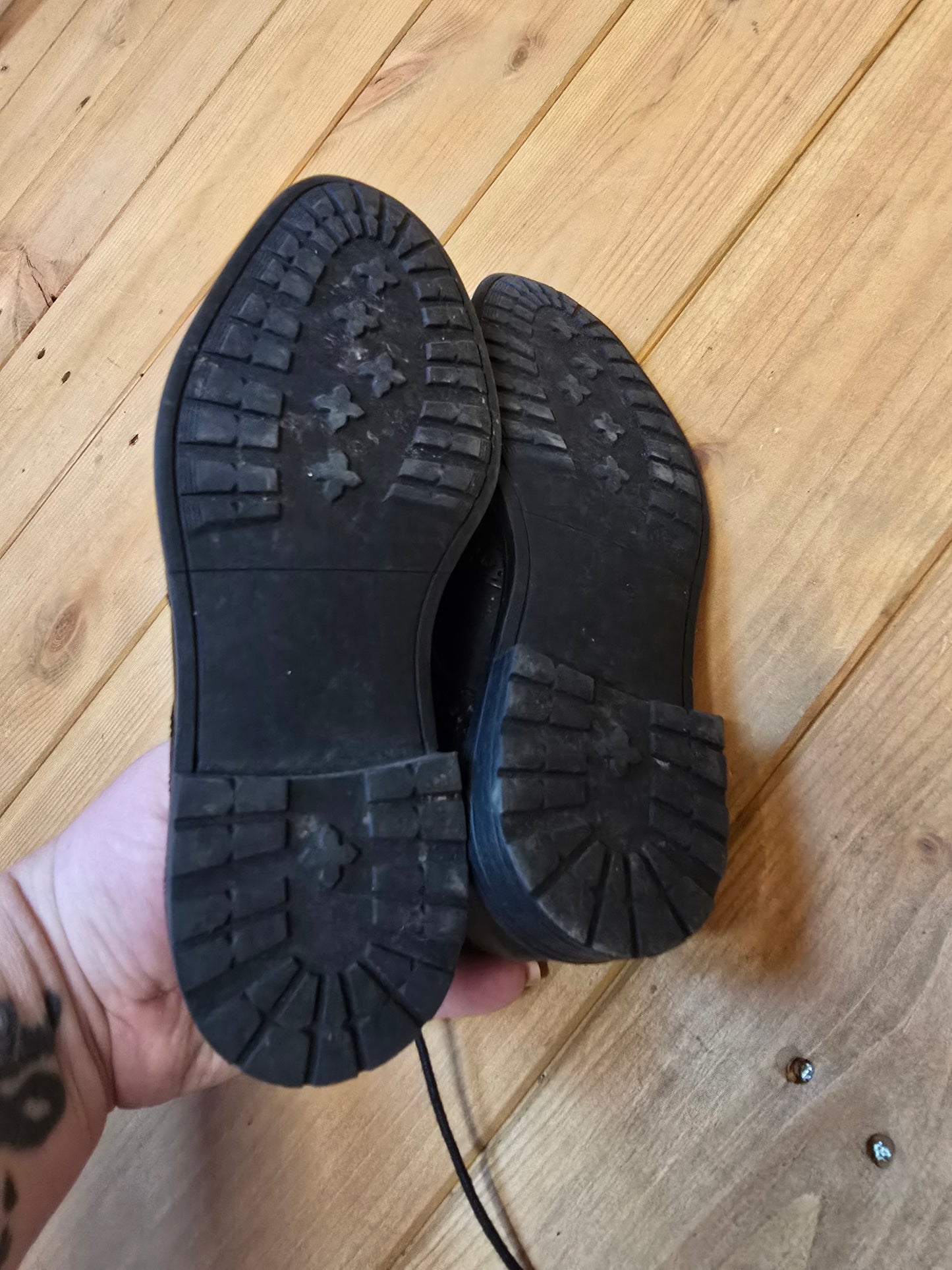 Next Girls Black Lace-Up School Shoes Size 10 – Classic Style, Minor Scuffs, Everyday Uniform