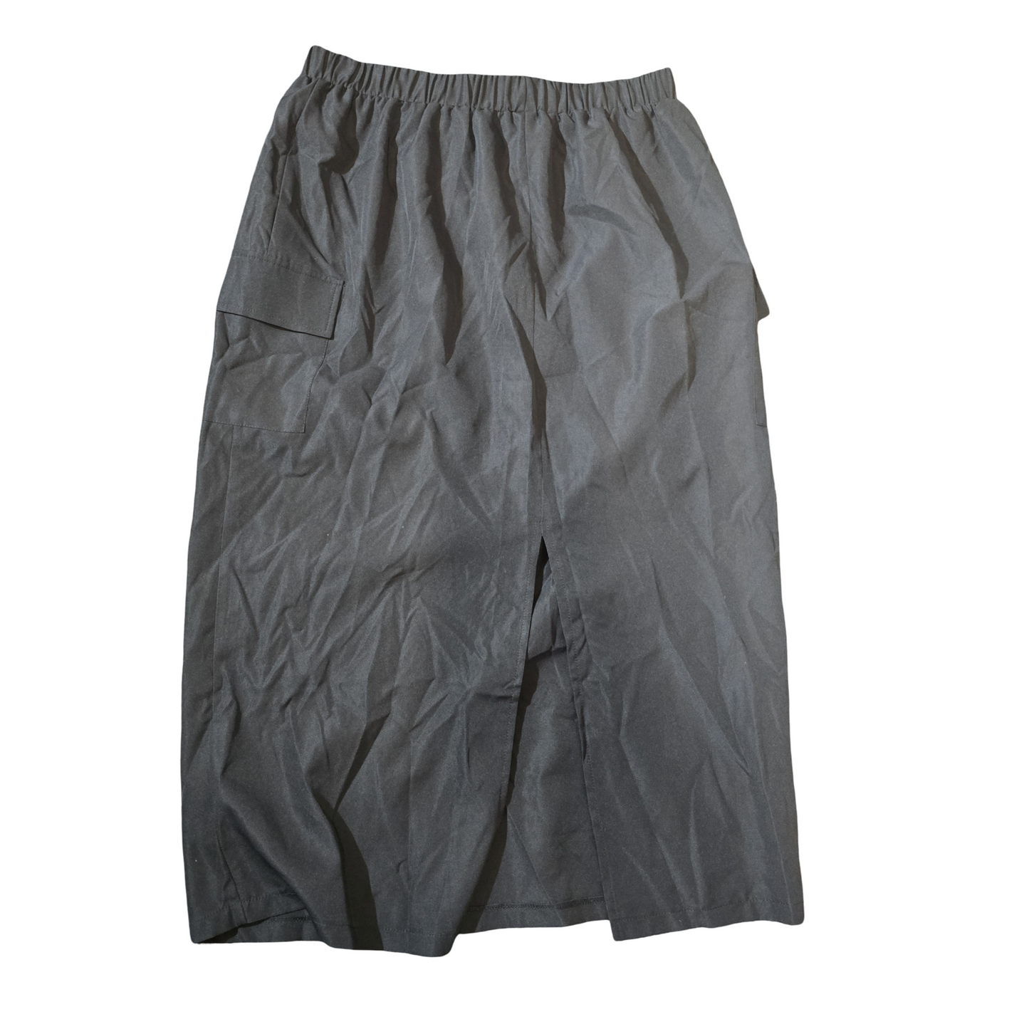 Shein Curve Black Cargo Maxi Skirt β Size 18/20 β Elastic Waist & Back Slit