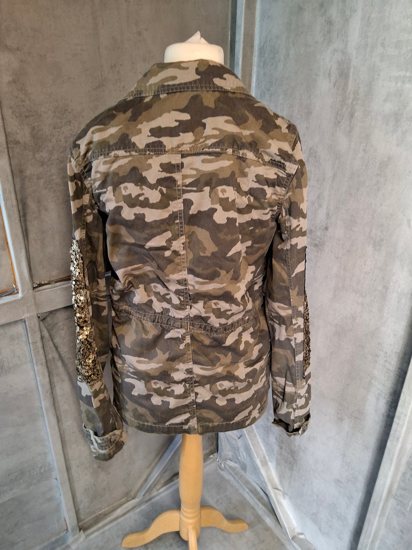 Next Camo Sequin Utility Jacket – 100% Cotton – Zip Front – Size 12