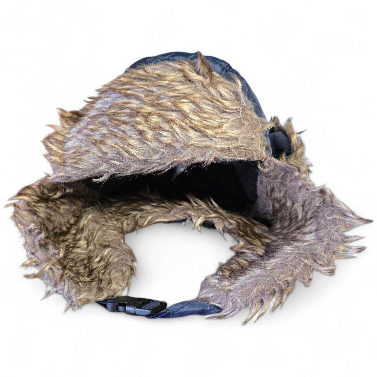 Matalan Navy Quilted Winter Hat with Faux Fur – Boys 3–6 Years