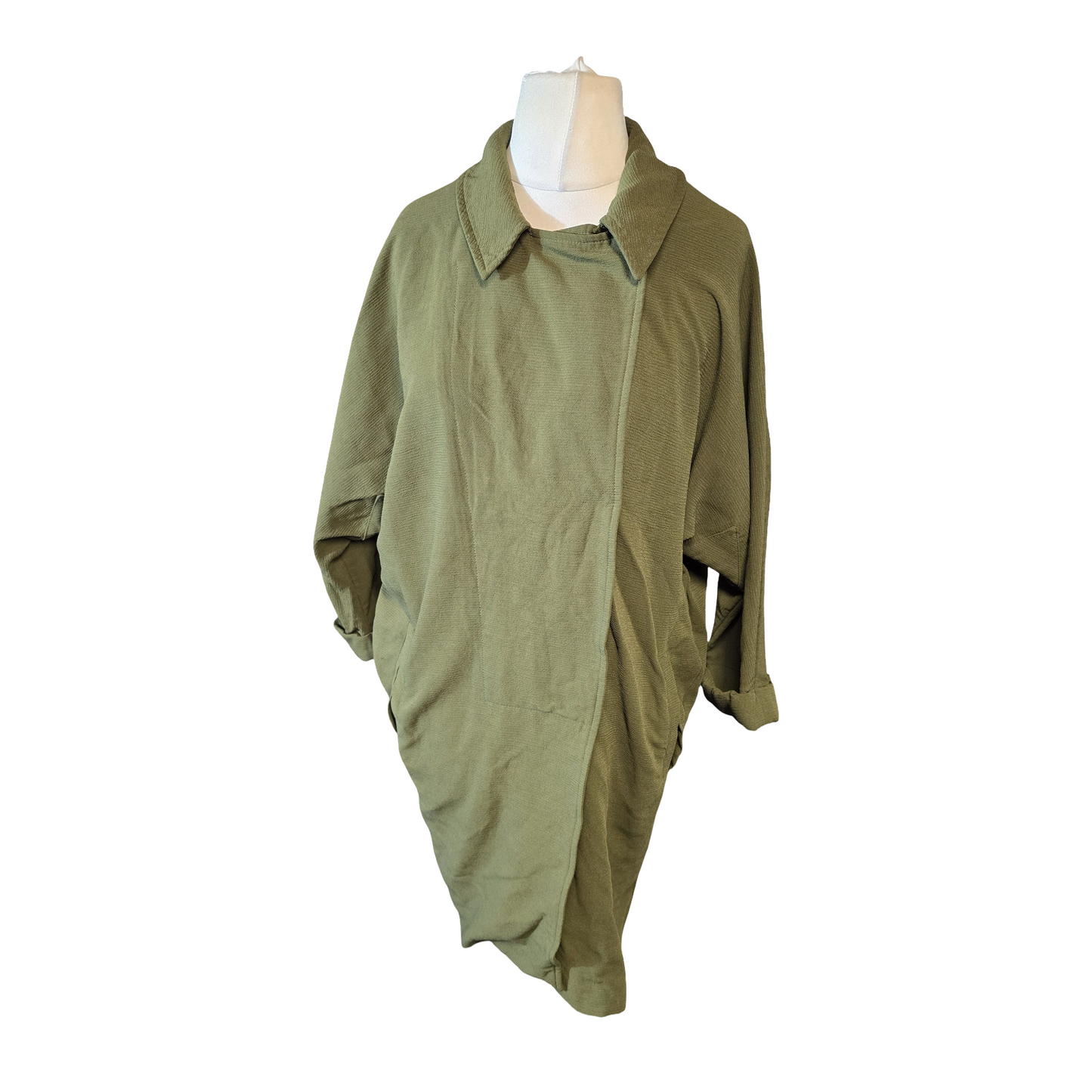 Topshop Khaki Green Oversized Midi Blazer β Size 10 β Lightweight Relaxed Fit