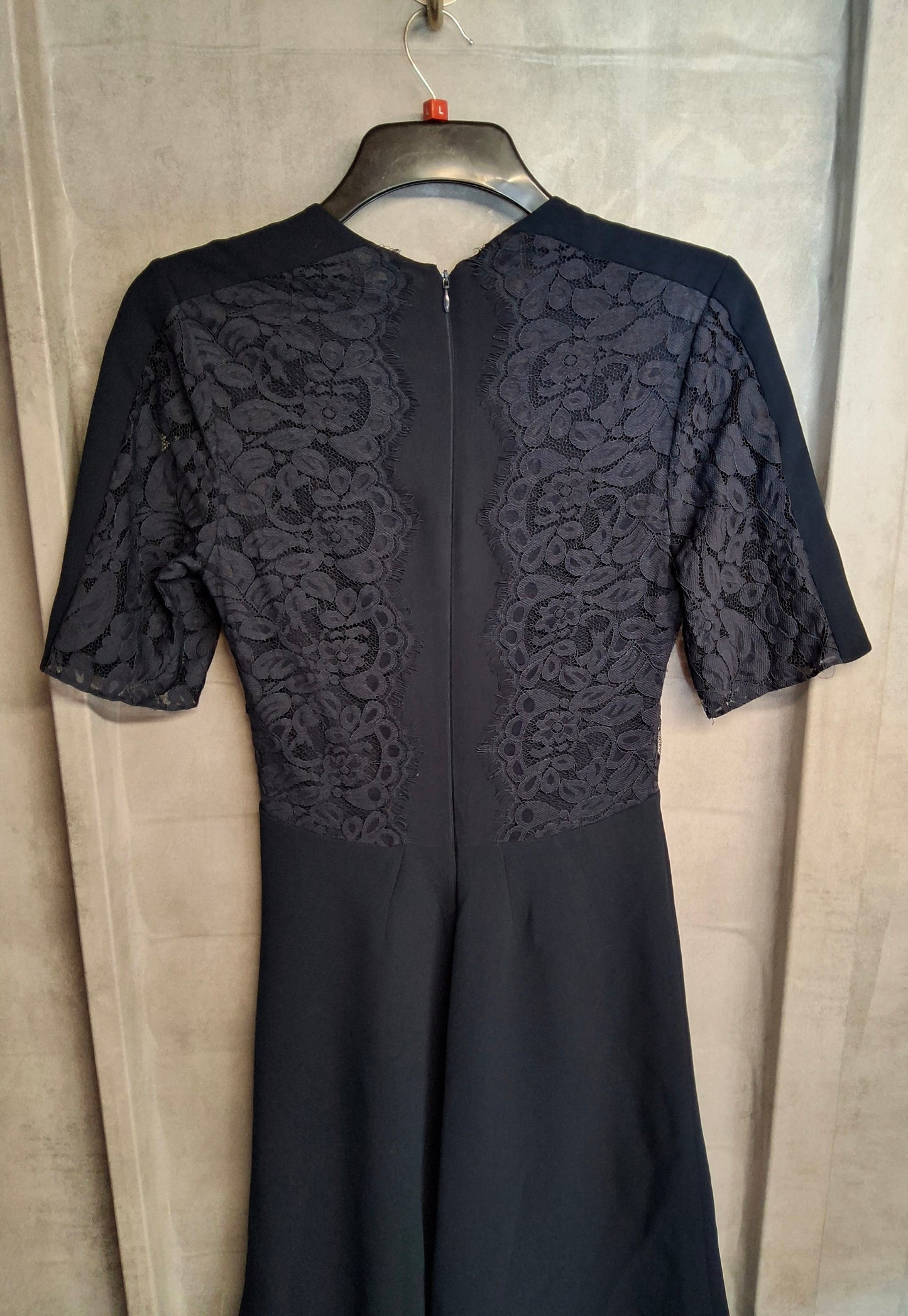 Whistles Navy Lace Fit & Flare Midi Dress ā Size 10