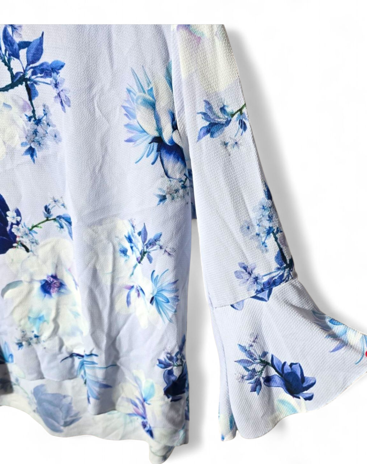 Quiz light blue floral 3/4 sleeve top size 12