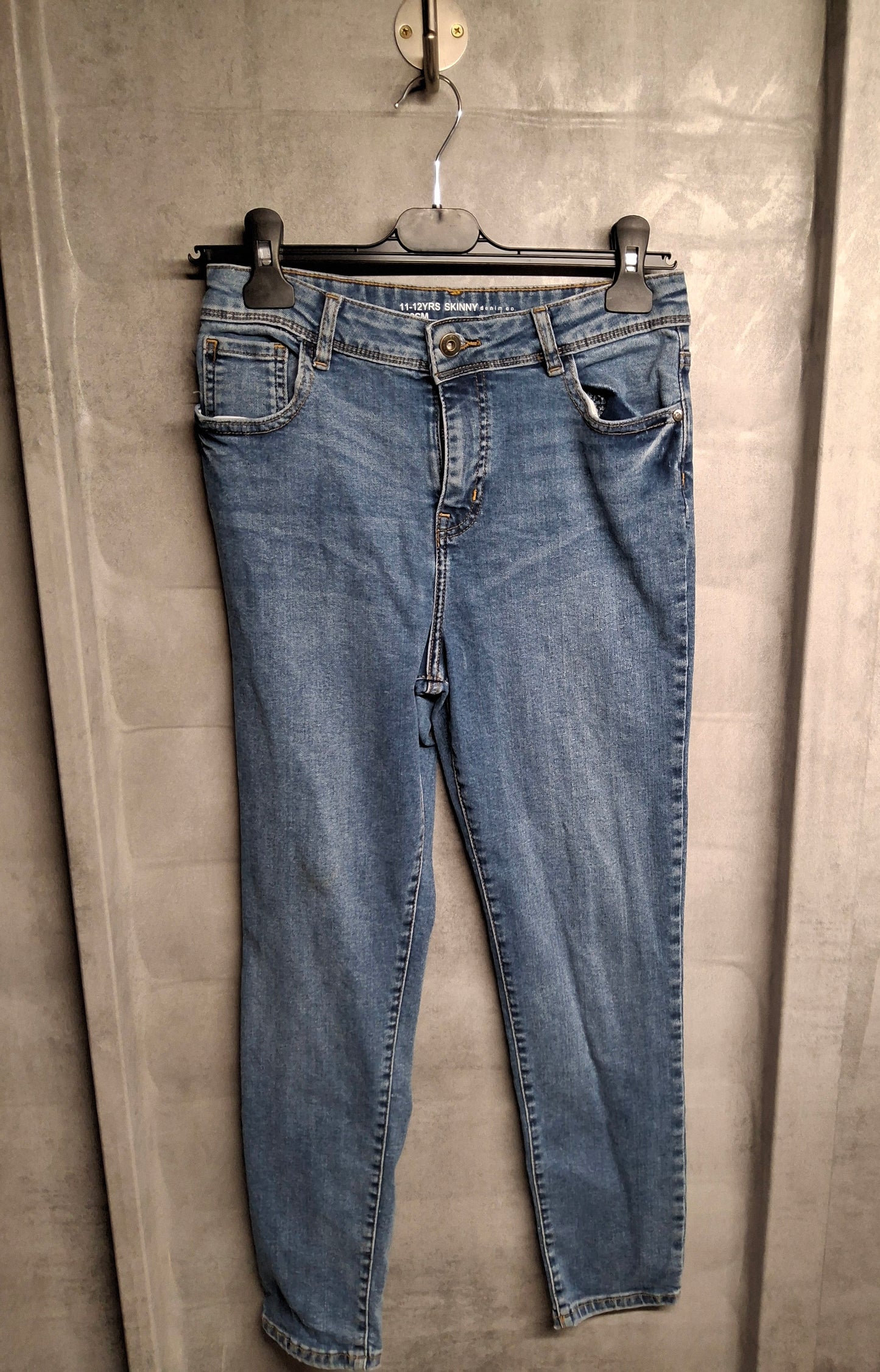 Primark Girls Blue Skinny Jeans – High Waist – Age 11–12 Years – Classic Denim