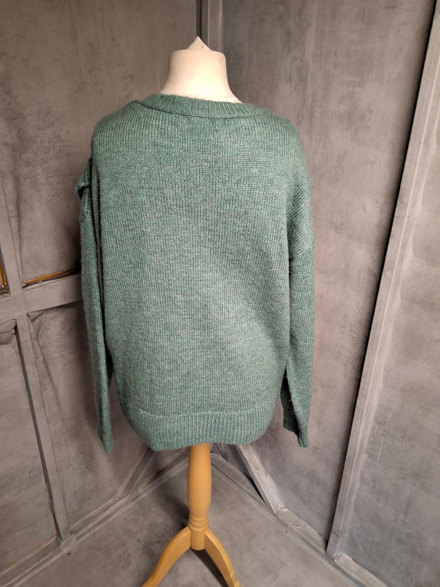 Matalan Green Cable Knit Jumper β Size L (size 16/18) β Cosy Everyday Layer