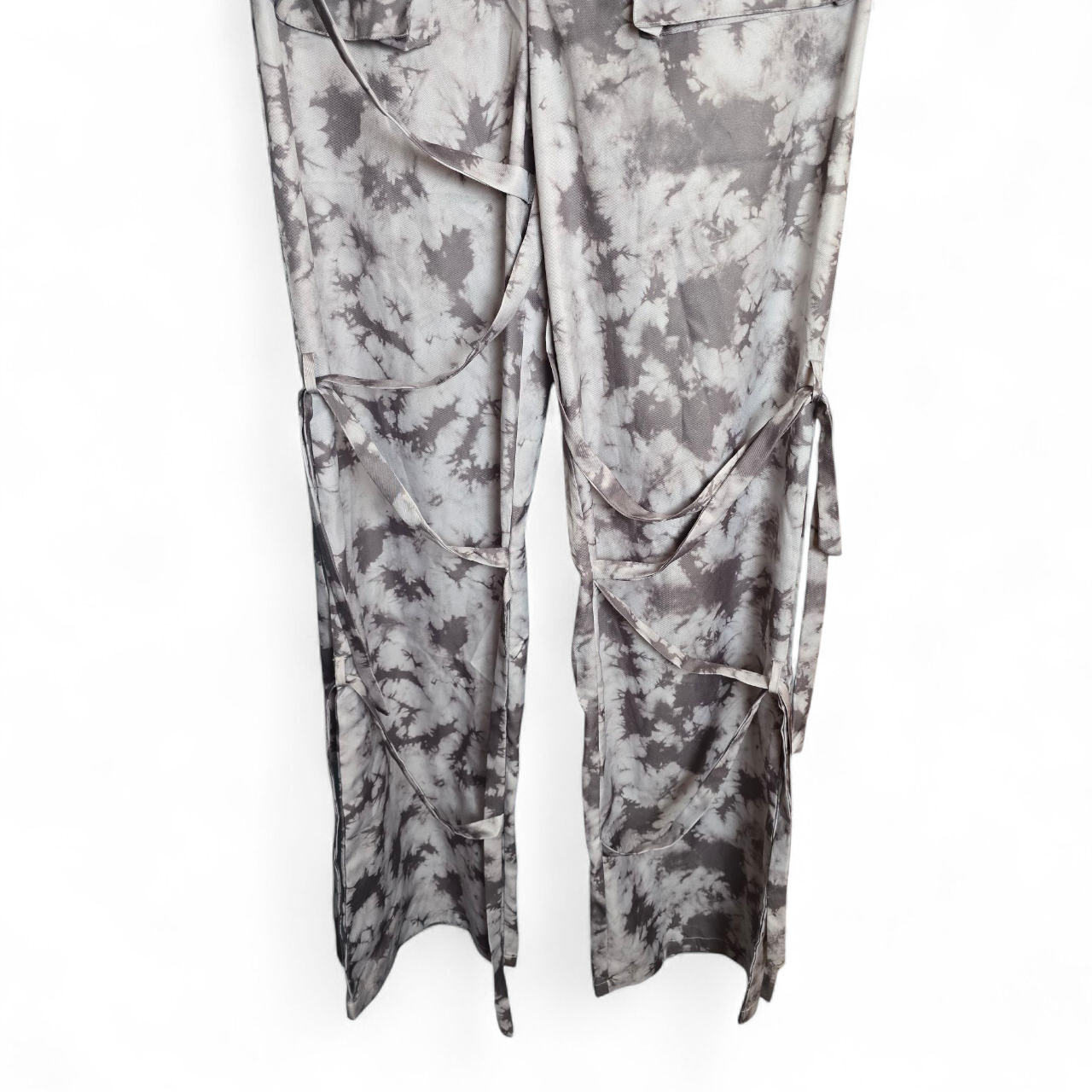 EGO grey tyedye high waisted skinny/flared leg cargo trousers size 6 New
