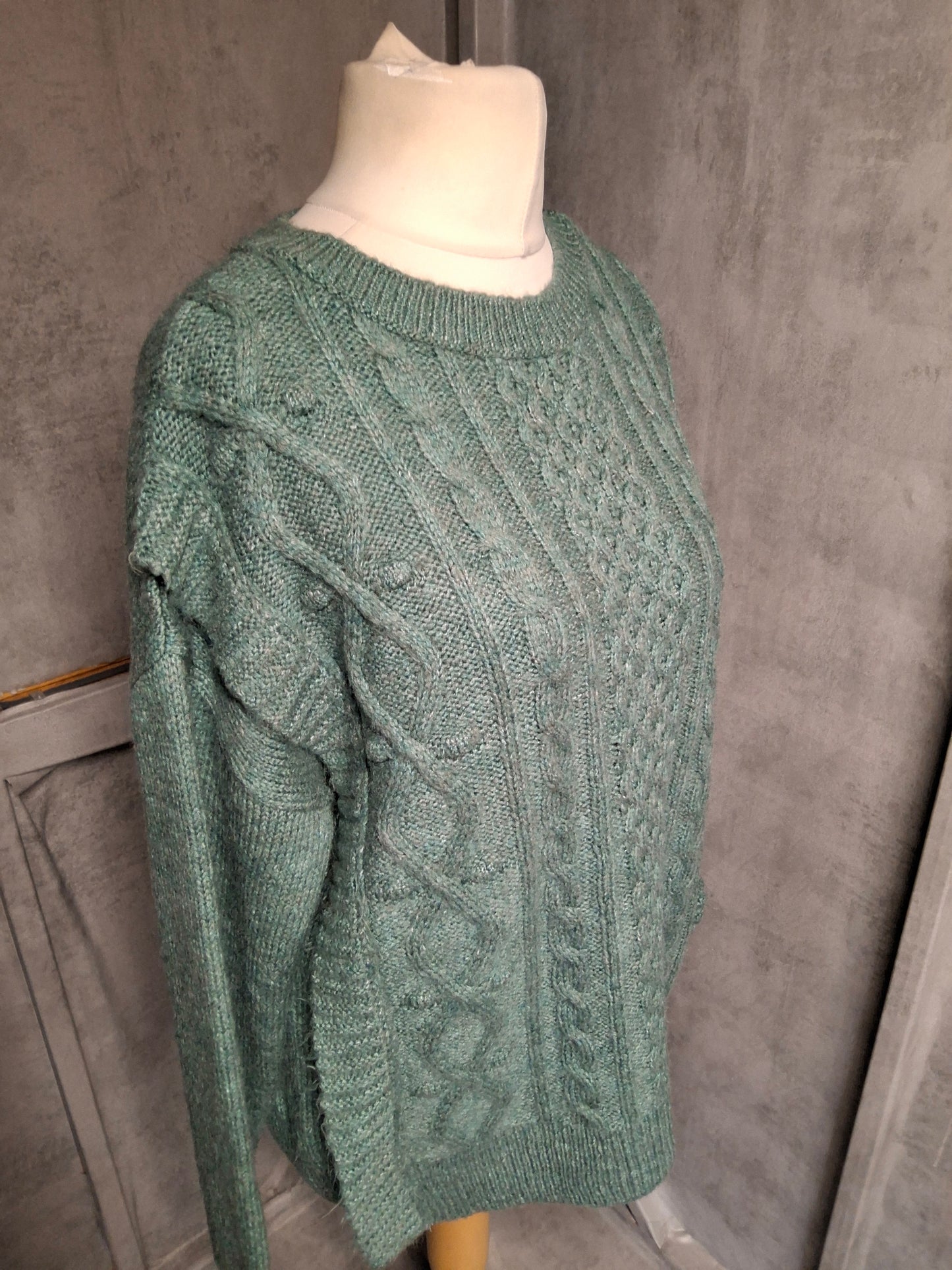 Matalan Green Cable Knit Jumper β Size L (size 16/18) β Cosy Everyday Layer