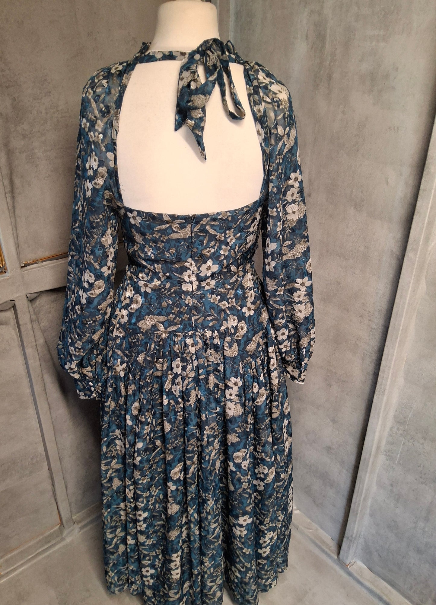 Coast Blue Floral Maxi Dress ā Size 10 ā Long Sleeve Dress šø