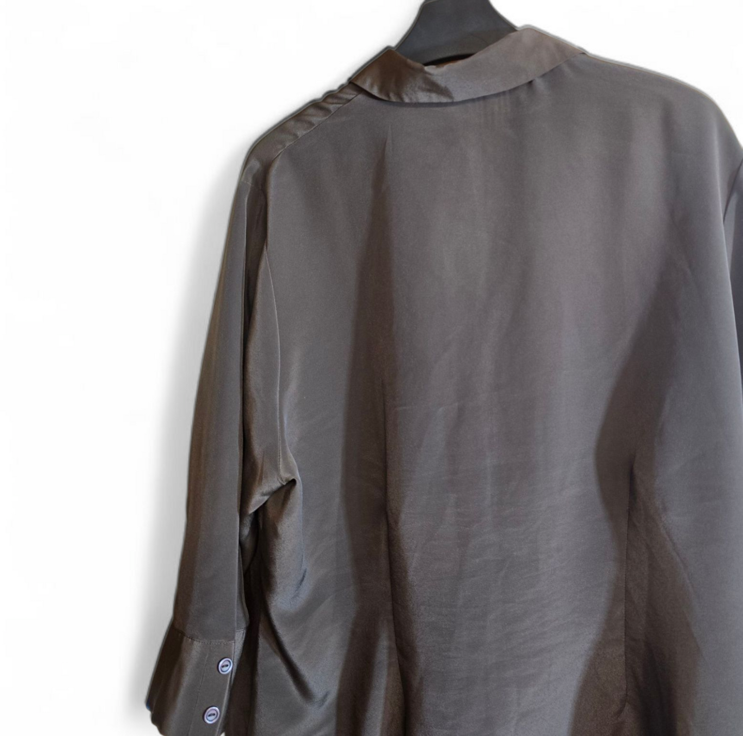 Damart Brown 3/4 Sleeve Collared Shirt | Size 18 UK | Relaxed Fit Button-Up