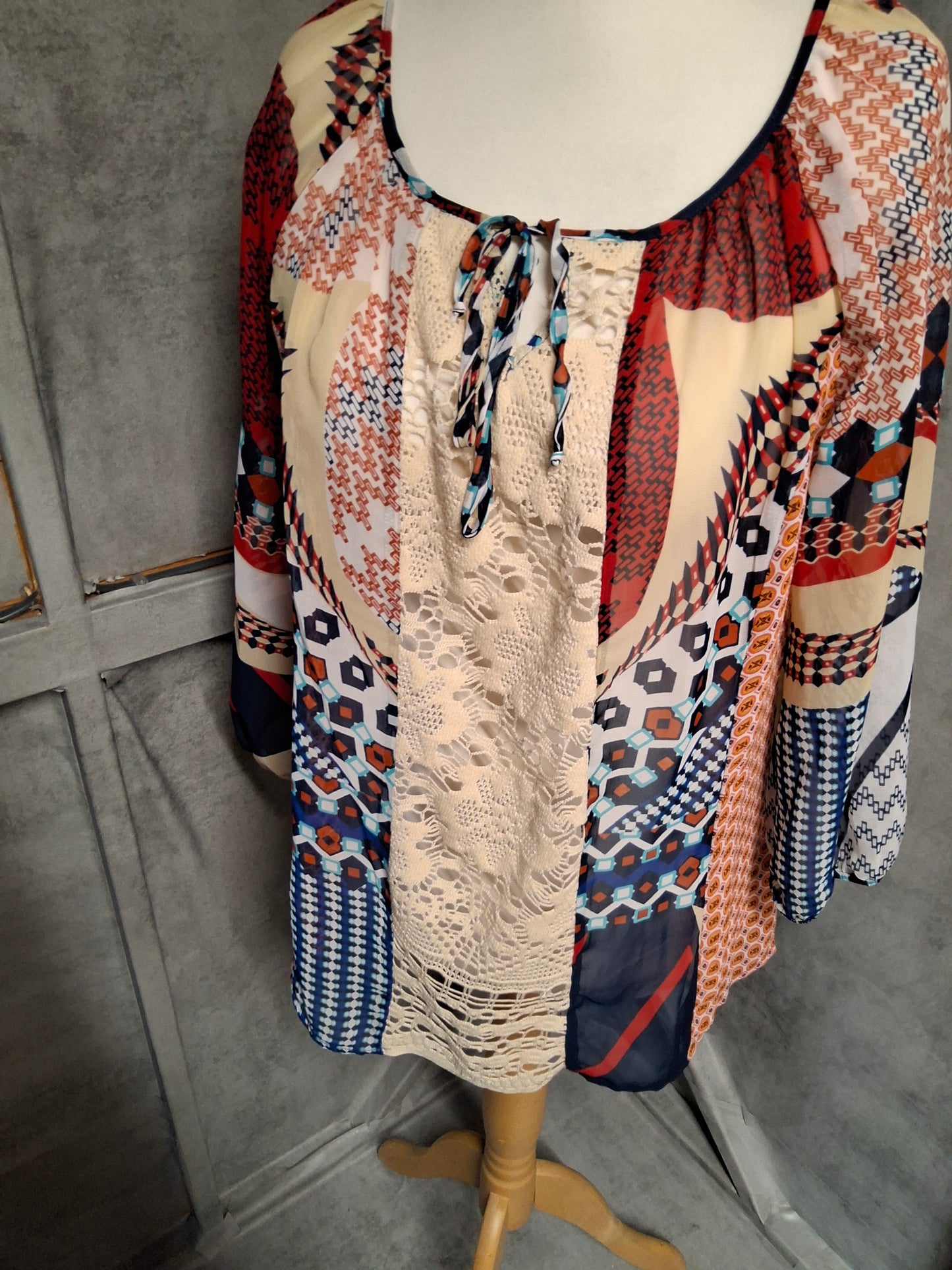 Figueroa & Flower Patchwork Blouse – Size L (UK size 12/14)