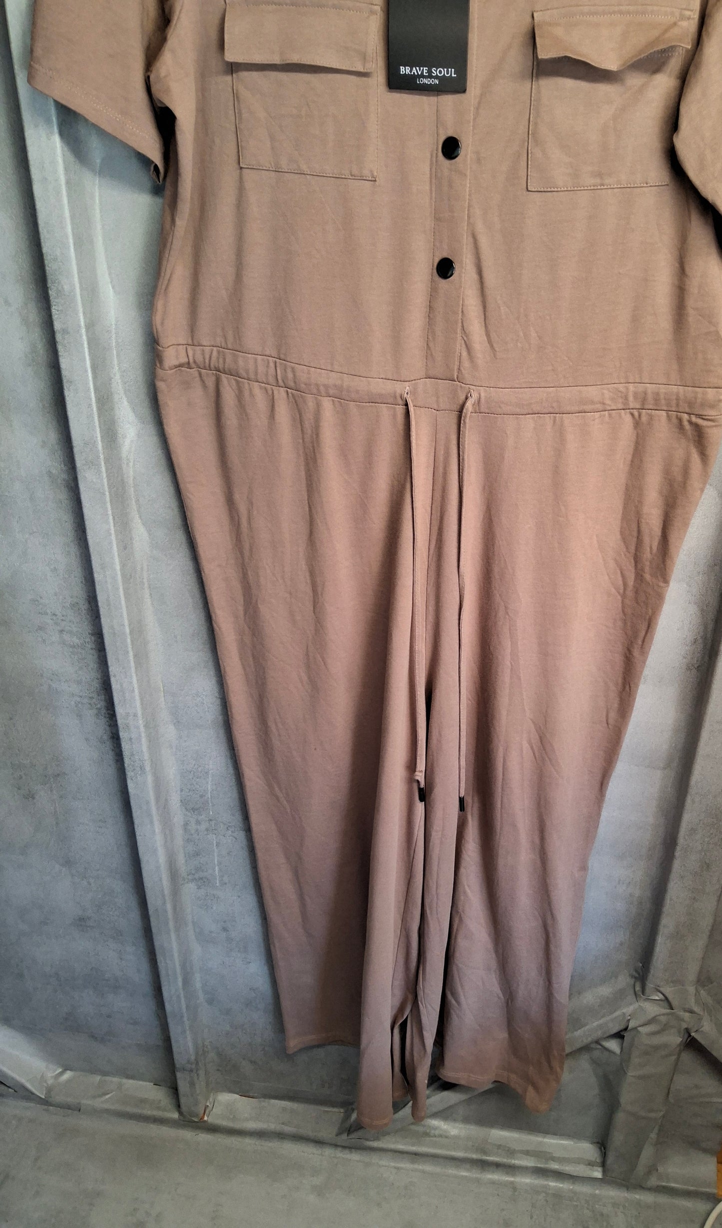Brave Soul Beige Cropped Leg Jumpsuit – Size M (size 12/14) – NWT