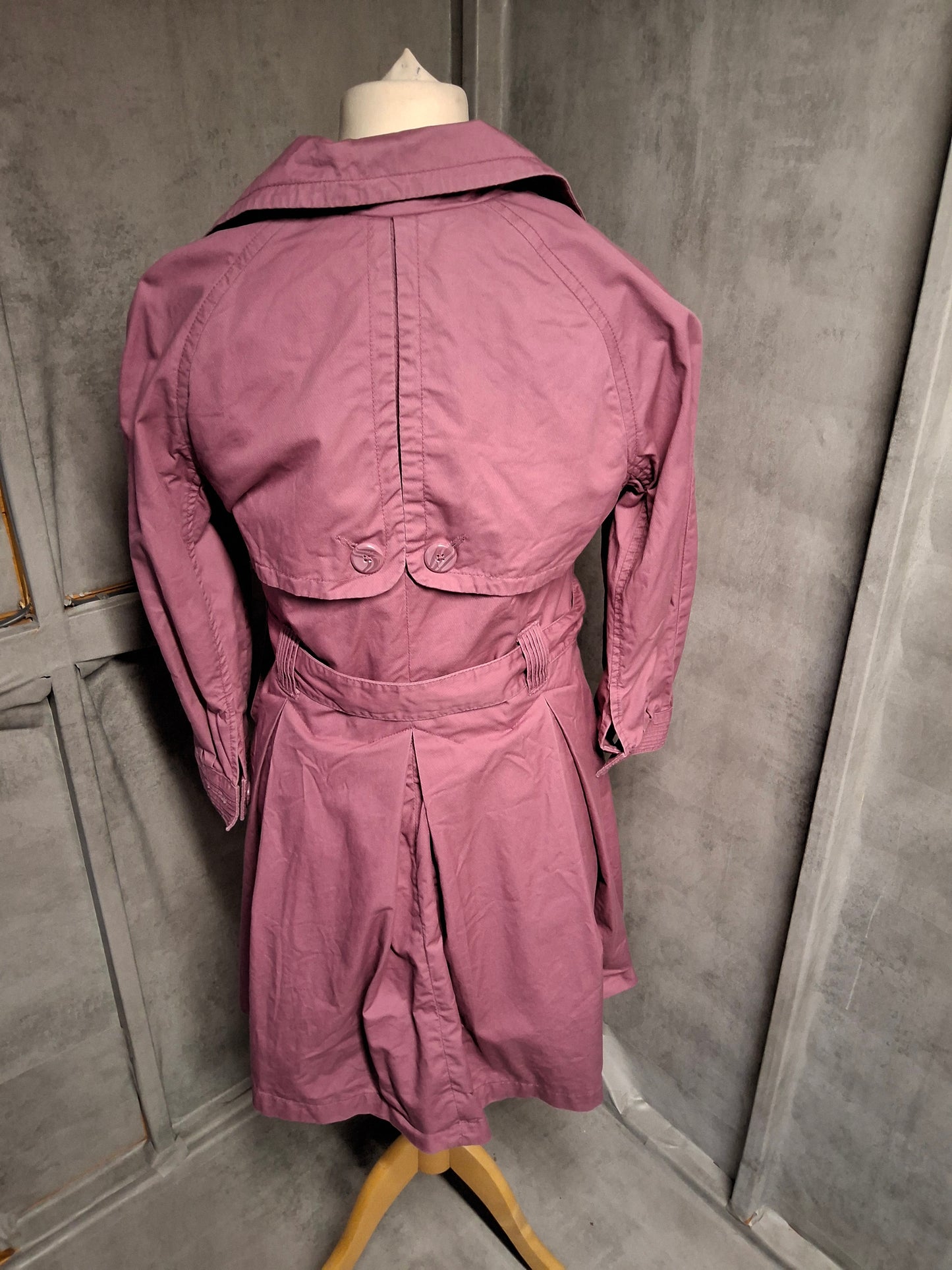 Topshop Dusky Pink Trench Coat – Size 12 – Belted & Beautiful
