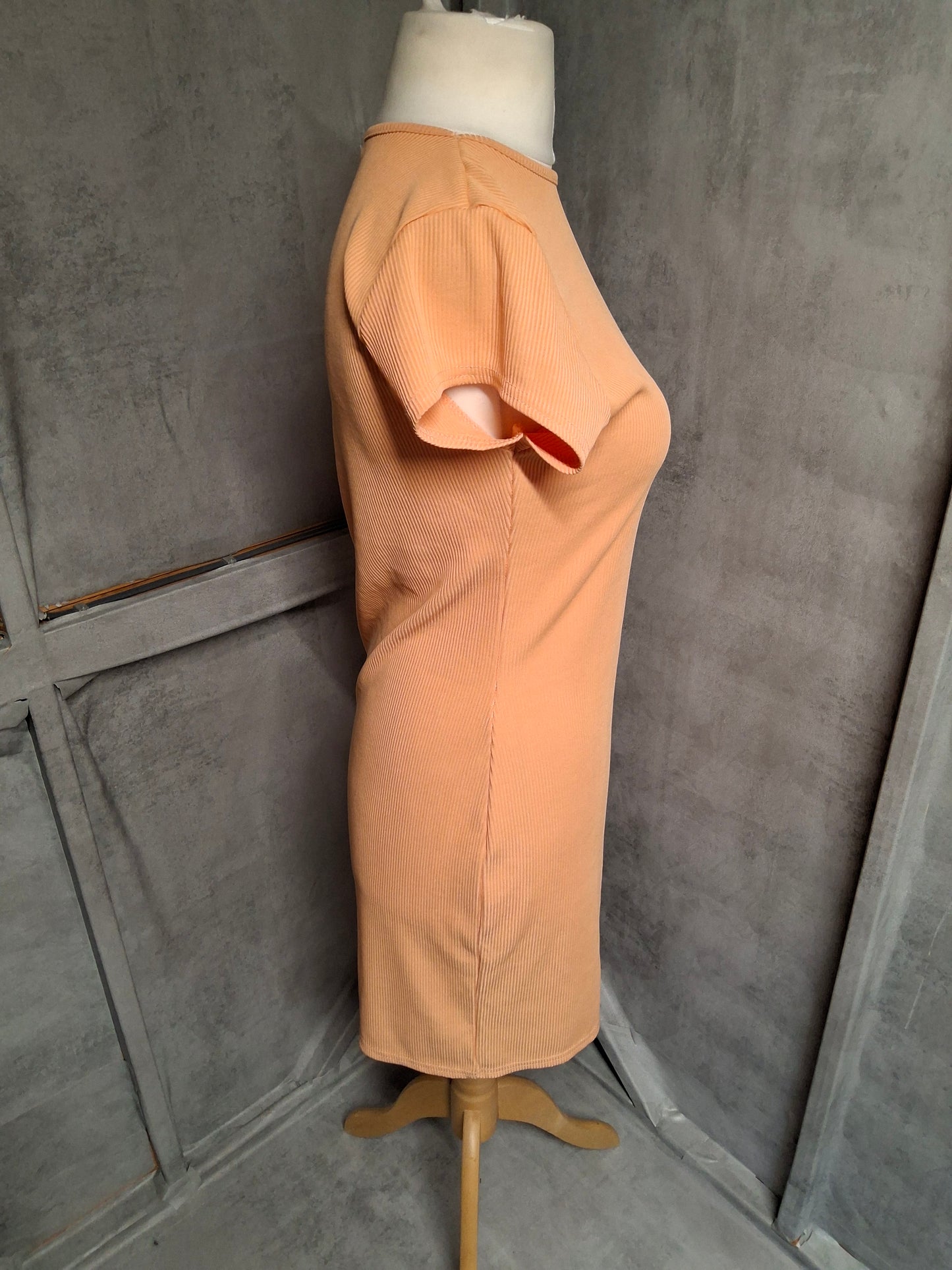 Boohoo Coral Orange Ribbed Bodycon Dress β Size 18 (Fits UK size 16) β Curve Chic