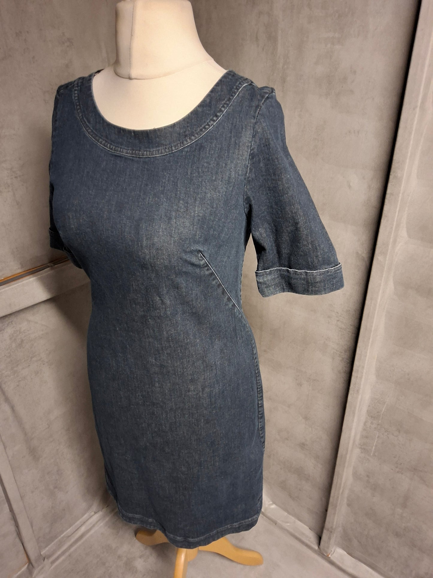 Boden 100% Cotton Denim Dress with Back Zip – Size 10R