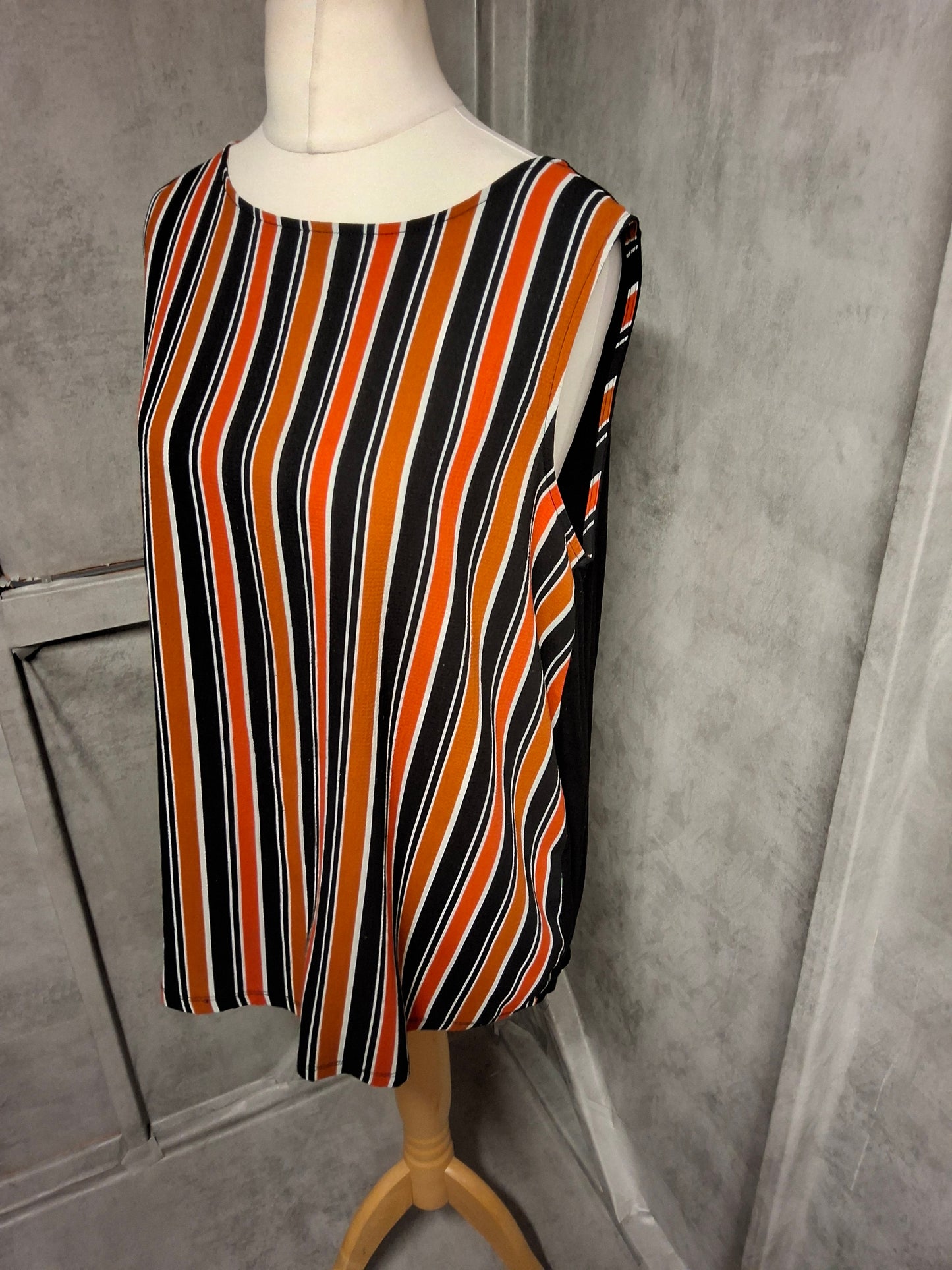 Matalan Burnt Orange Stripe Sleeveless Top – Size 20