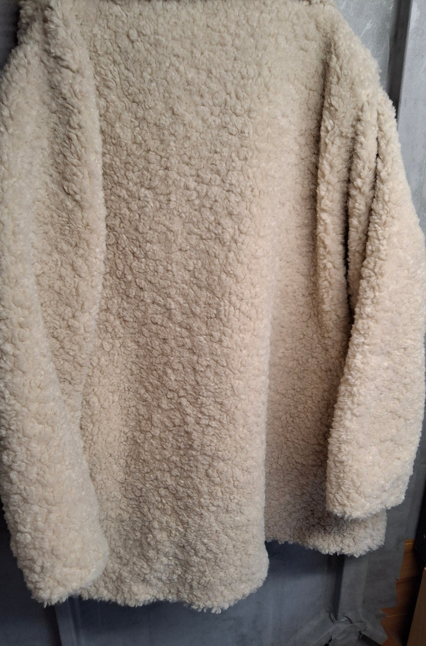 F&F Beige/Cream Teddy Bear Oversized Jacket β Size 16/18 β Cosy Lined