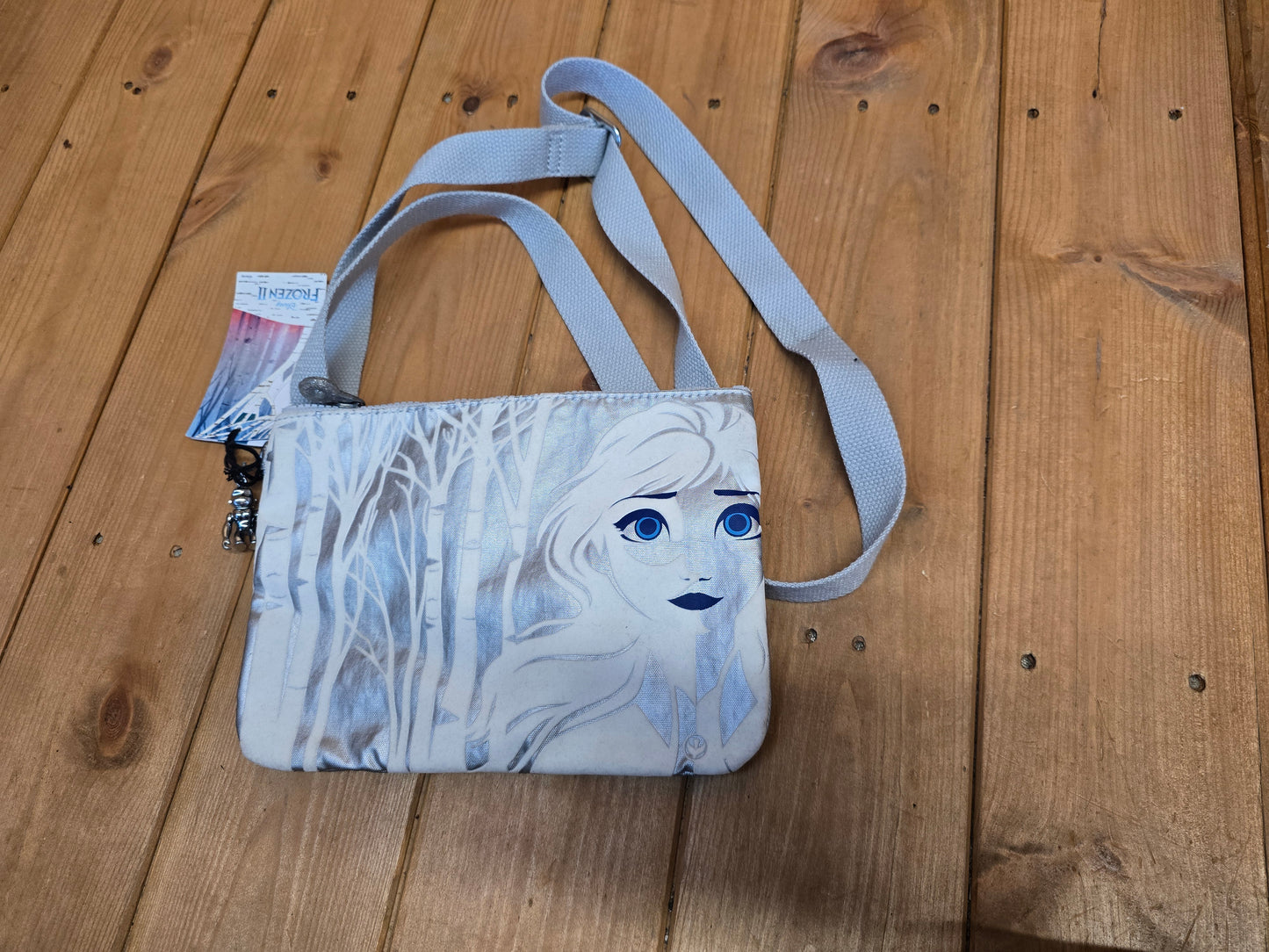 Kipling Frozen 2 Silver Shoulder Bag – Kids, Zip Close, Charm, New with Tags, 9"x7"