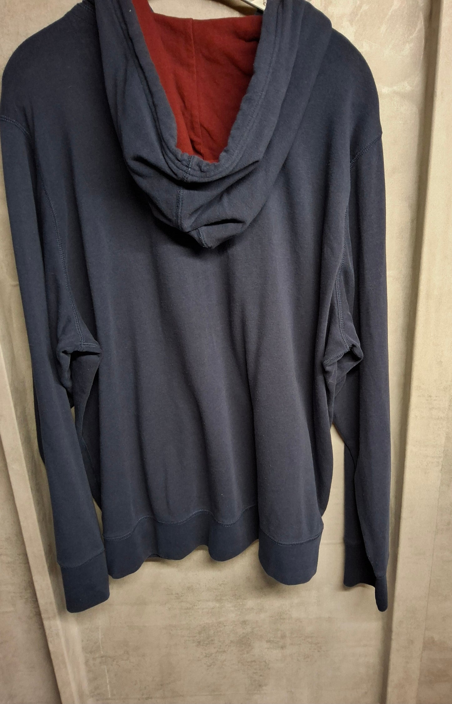 Men’s Joules Navy & Burgundy Zip Up Hoodie – Size 2XL