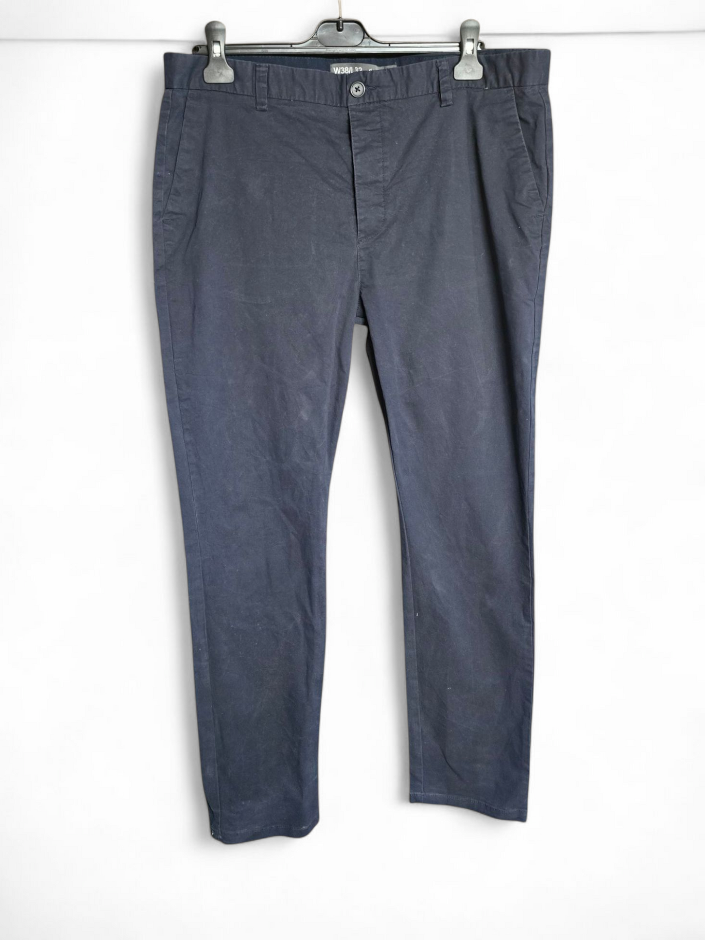 Men’s Primark Navy Stretch Slim Chinos W38 L32 – Front Pockets, Smart Casual Fit, Comfortable Style