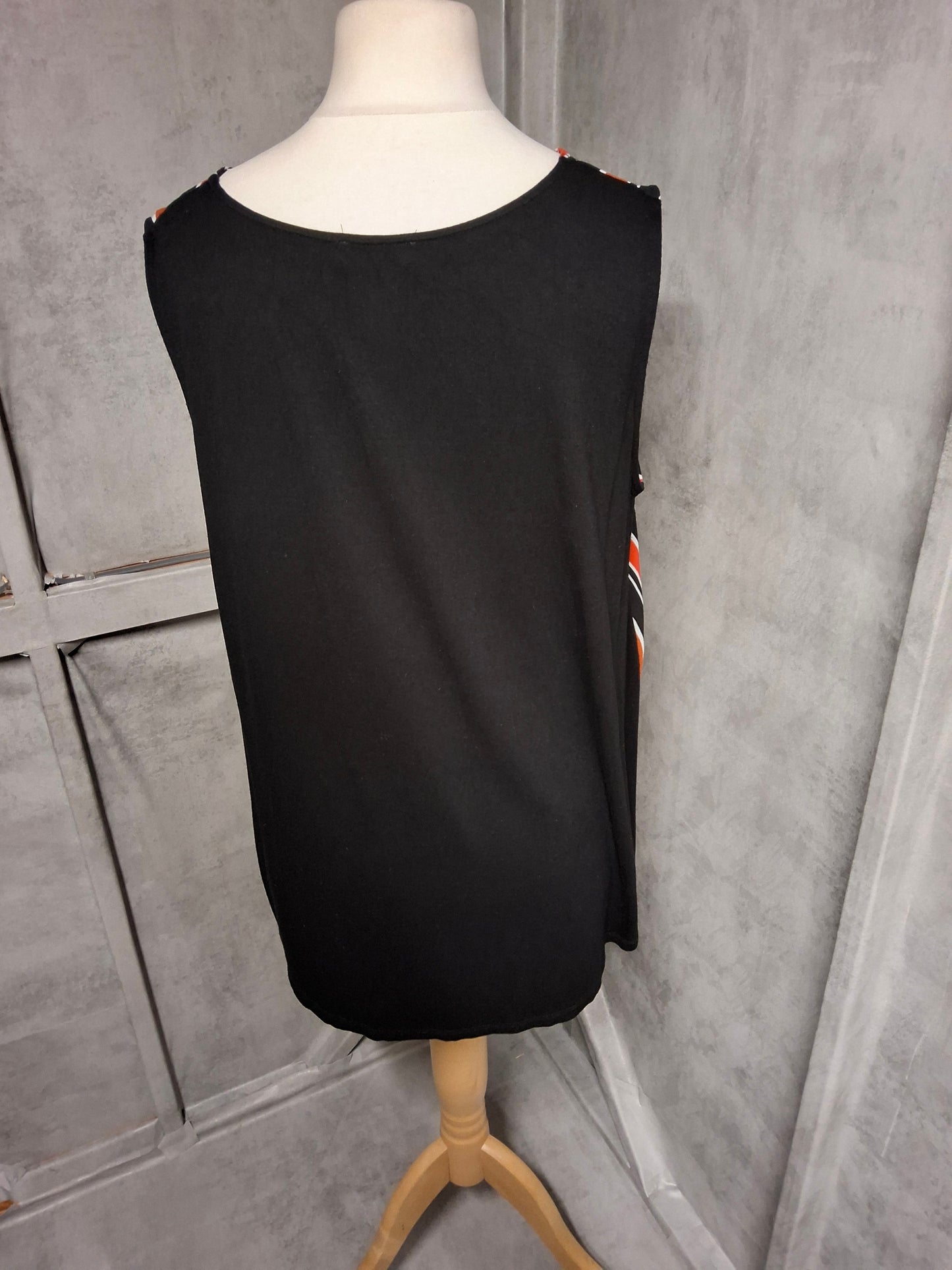 Matalan Burnt Orange Stripe Sleeveless Top – Size 20