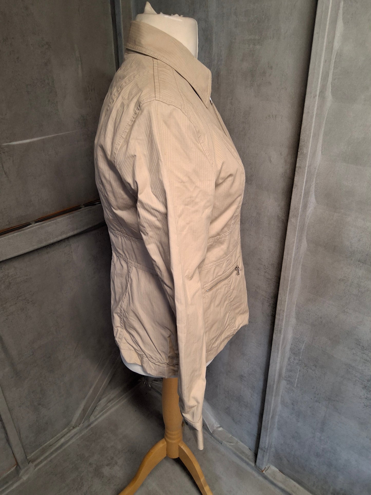 Next Y2K Petite Cream Cotton Jacket – Size 12 – Timeless 2002 Style