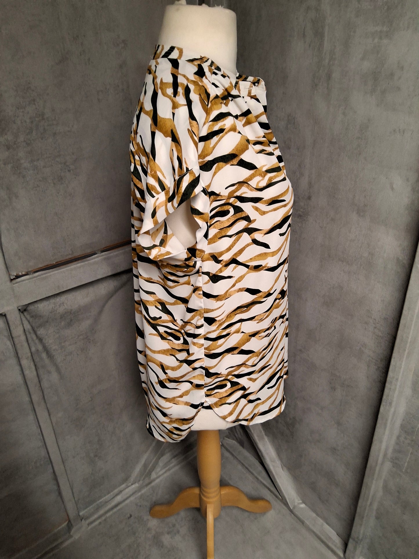 Hilary Radley Animal Print Blouse – Size S (UK size 8–10)