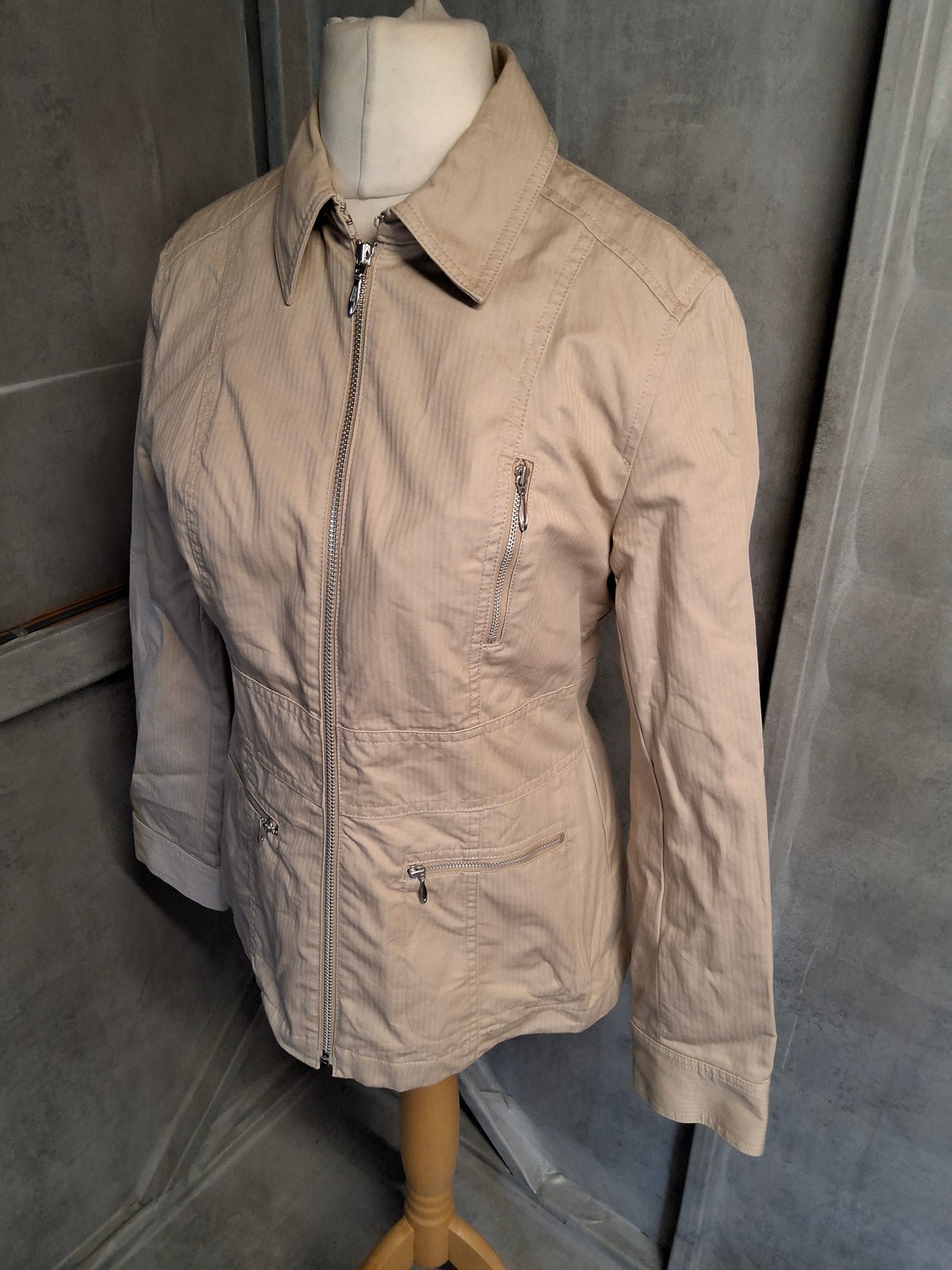 Next Y2K Petite Cream Cotton Jacket – Size 12 – Timeless 2002 Style