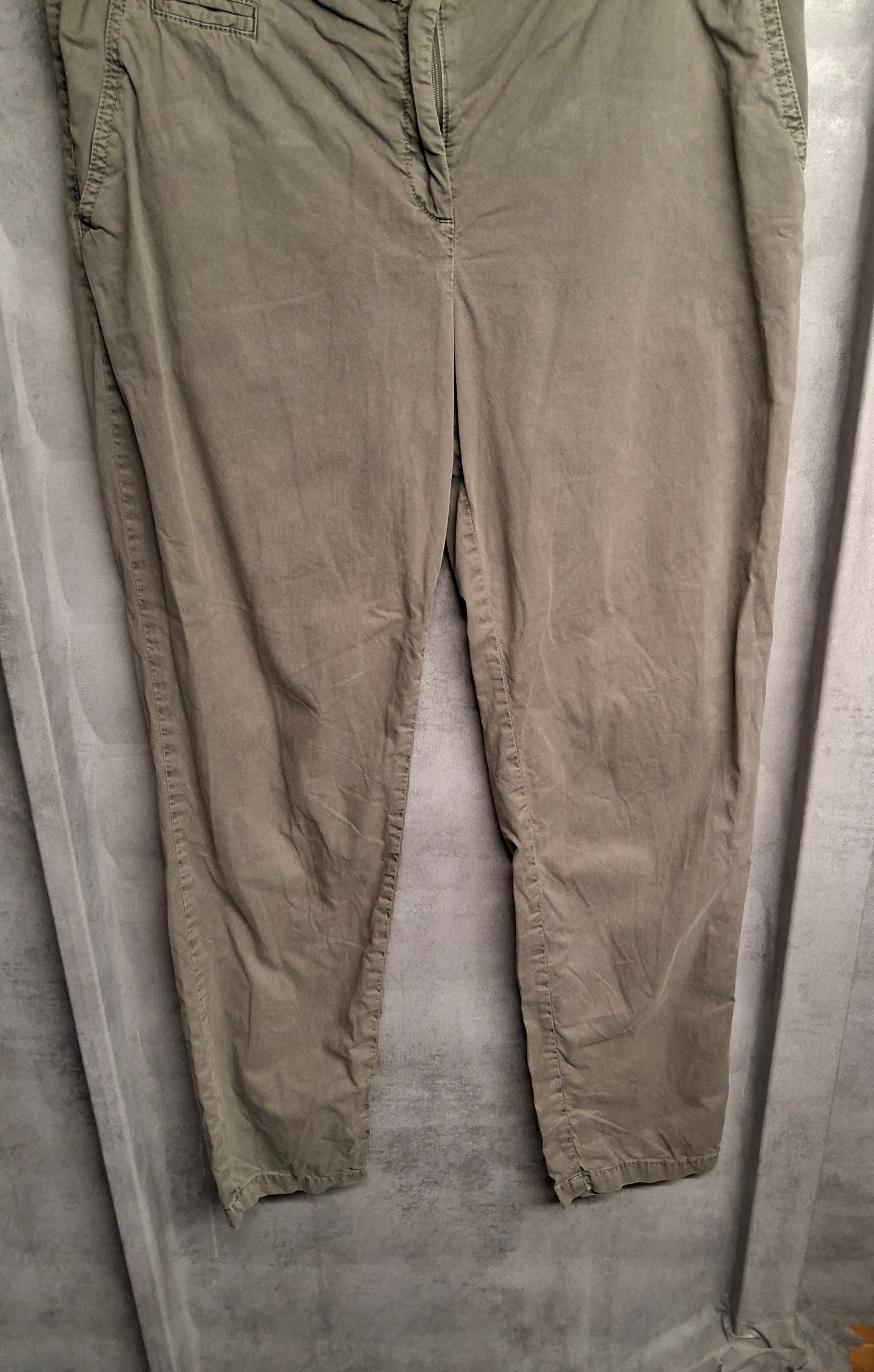 Marks & Spencer Khaki Slim Leg Cotton Chinos – Size 12R