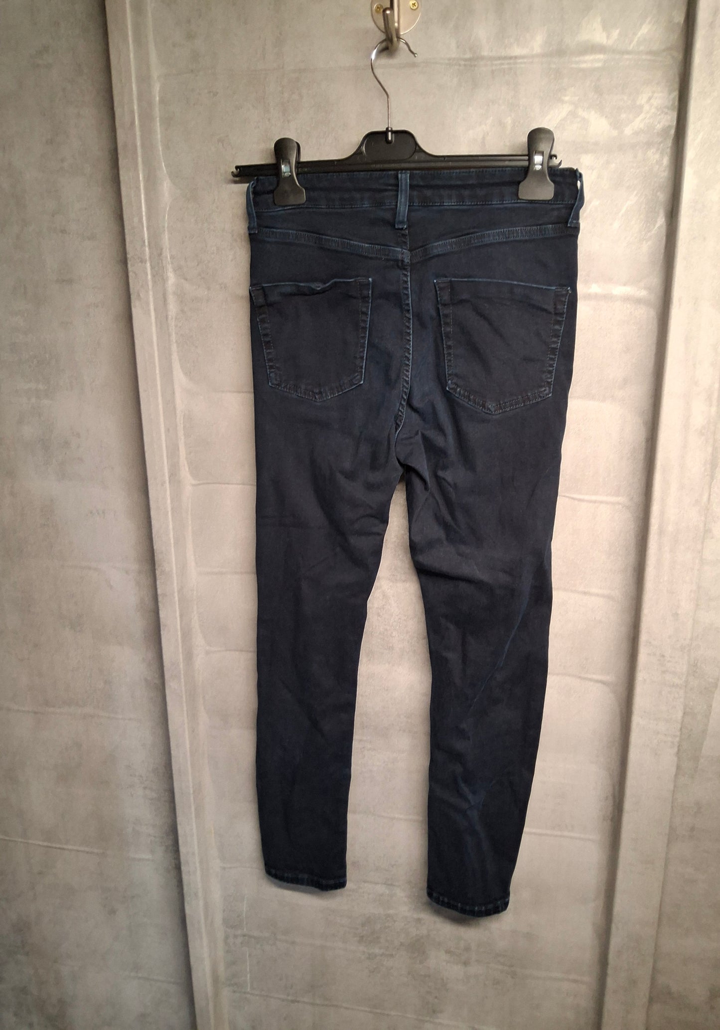 Topshop Moto Jamie Navy Blue Skinny Jeans ā High Waist ā W28 L30 (UK size 10)