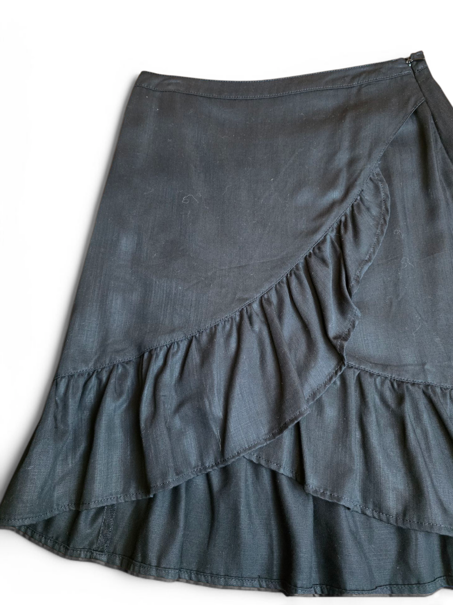 Next black frilly knee length skirt size 8