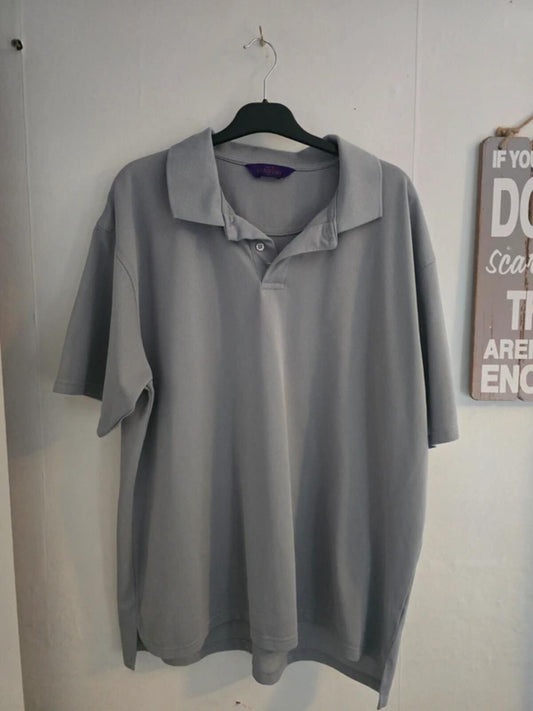 Henbury Men's Light Grey Short Sleeve Polo Top Size XXL