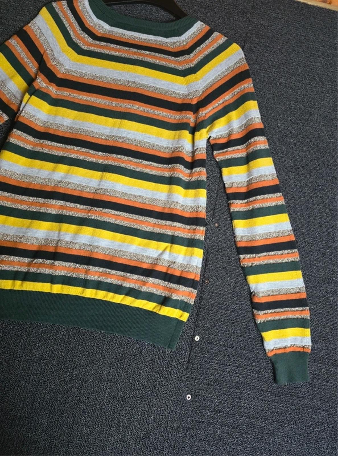 Next Striped Glitter Cardigan Green Yellow Orange Size 10 Cotton Blend