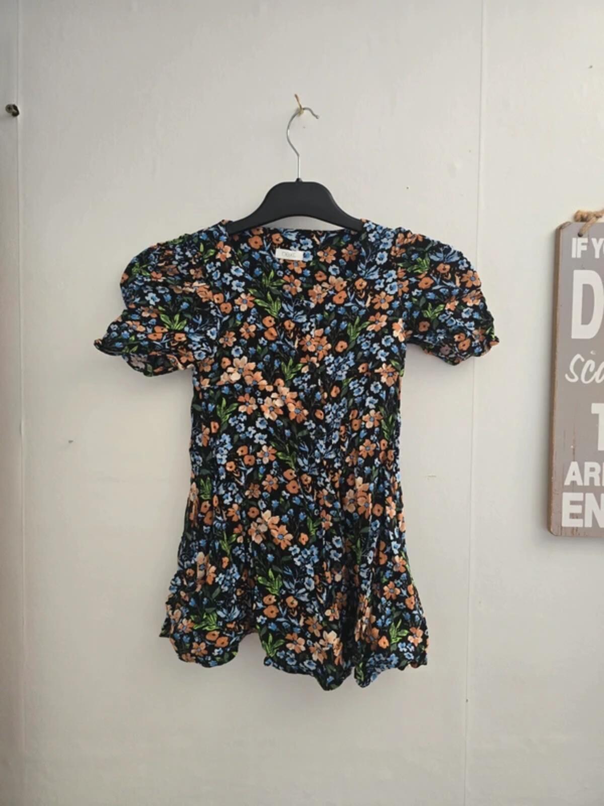 Next Girls Multicoloured Floral Button-Front Flared Summer Dress Age 5 Years