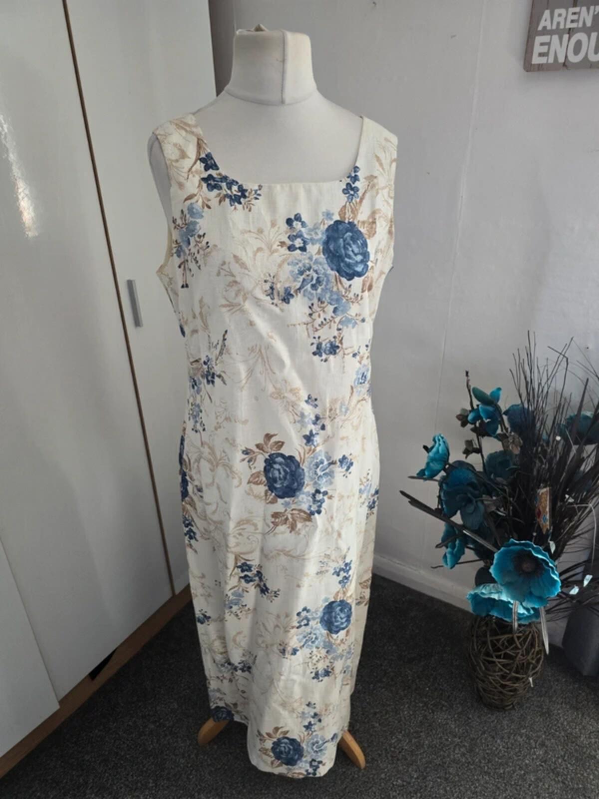 Bianco 100% Linen Occasion Dress & Blazer Set Size 14