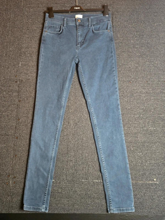 French Connection Blue Skinny Jeans Size 10 High Waist Cotton Blend