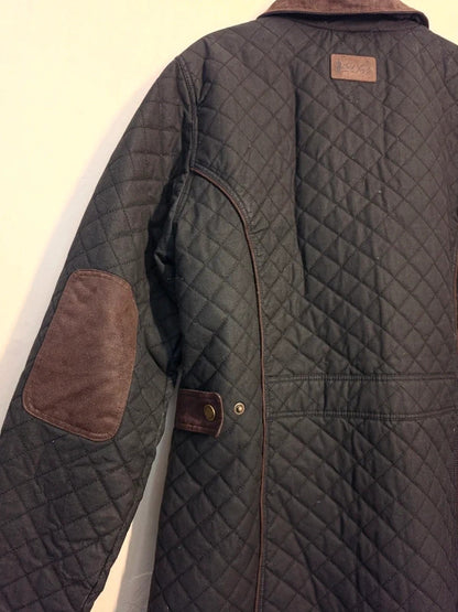 Jack Murphy Women's Black Waxed Cotton Quilted Country Jacket – Size 18