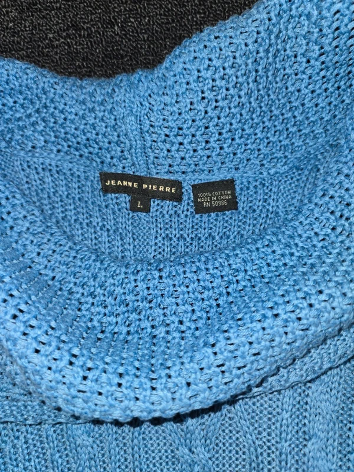 Jeanne Pierre Blue Sleeveless Knit Jumper Longline Roll Neck UK Size 12