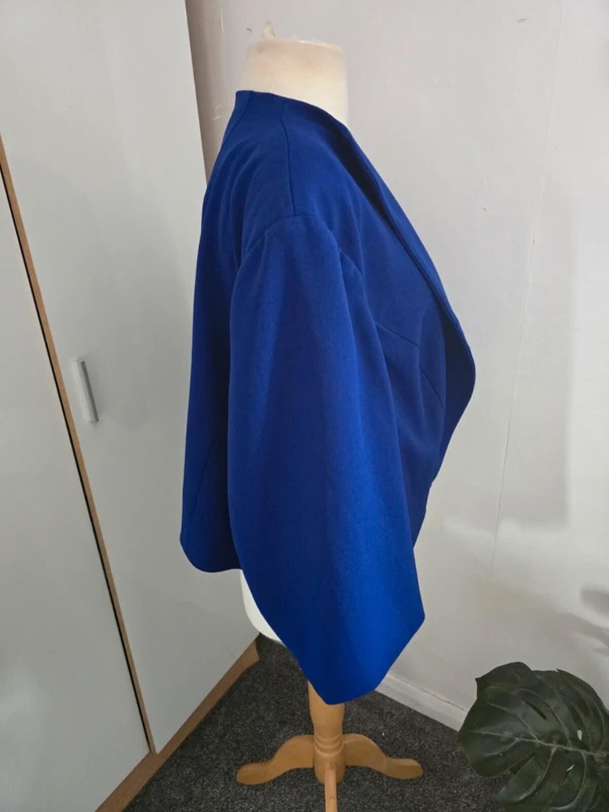 Joanna Hope Royal Blue Open Front Blazer Size 32