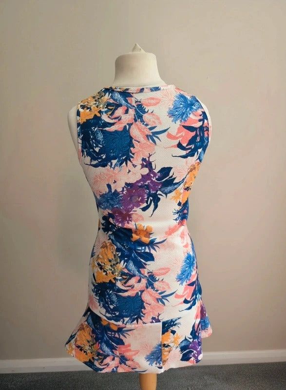 Edge Multicoloured Floral Sleeveless Bodycon Mini Dress Size 12 (Fits Size 10–12)