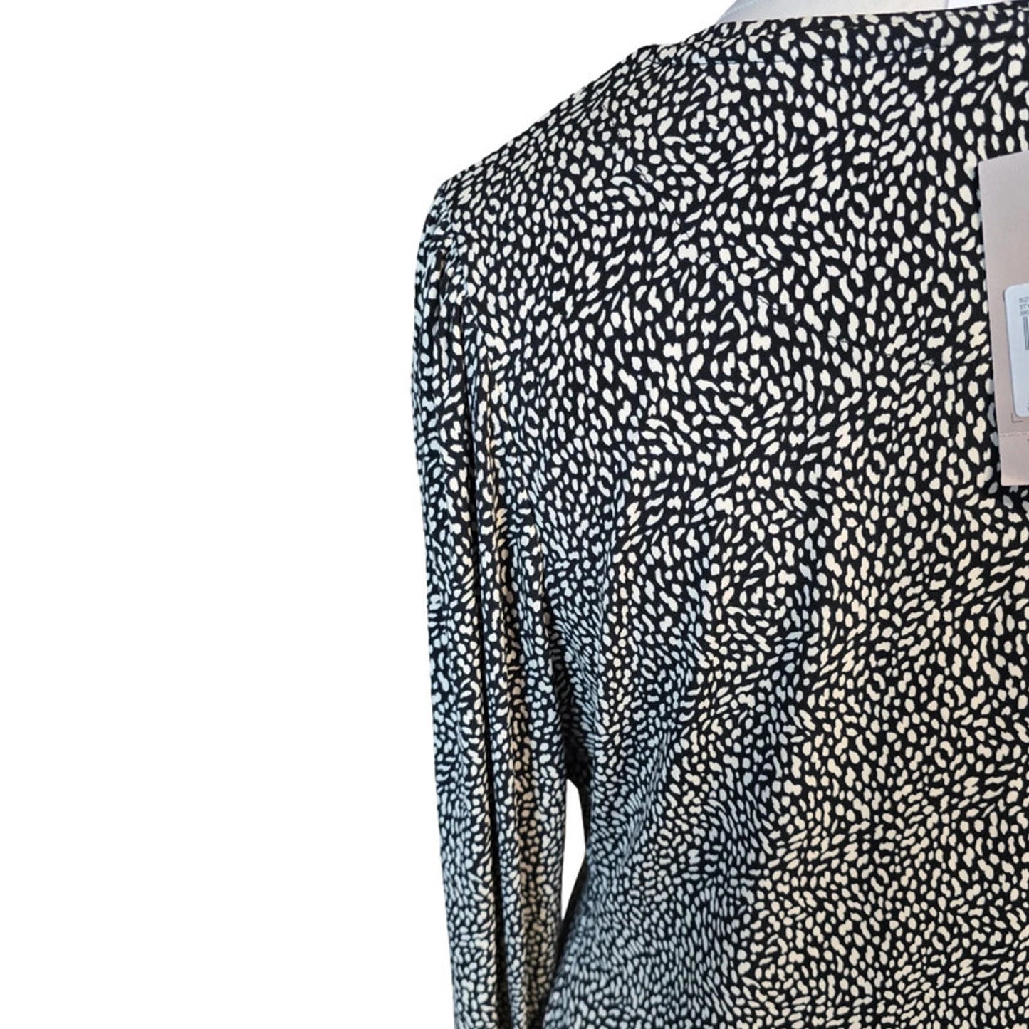 Tu Black & Cream Top Size 16 Animal Print Causal New