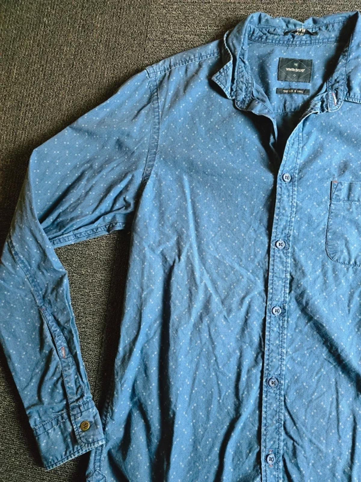 White Stuff Shirt Blue Size Small Patterned Long Sleeved Smart Causal Mens