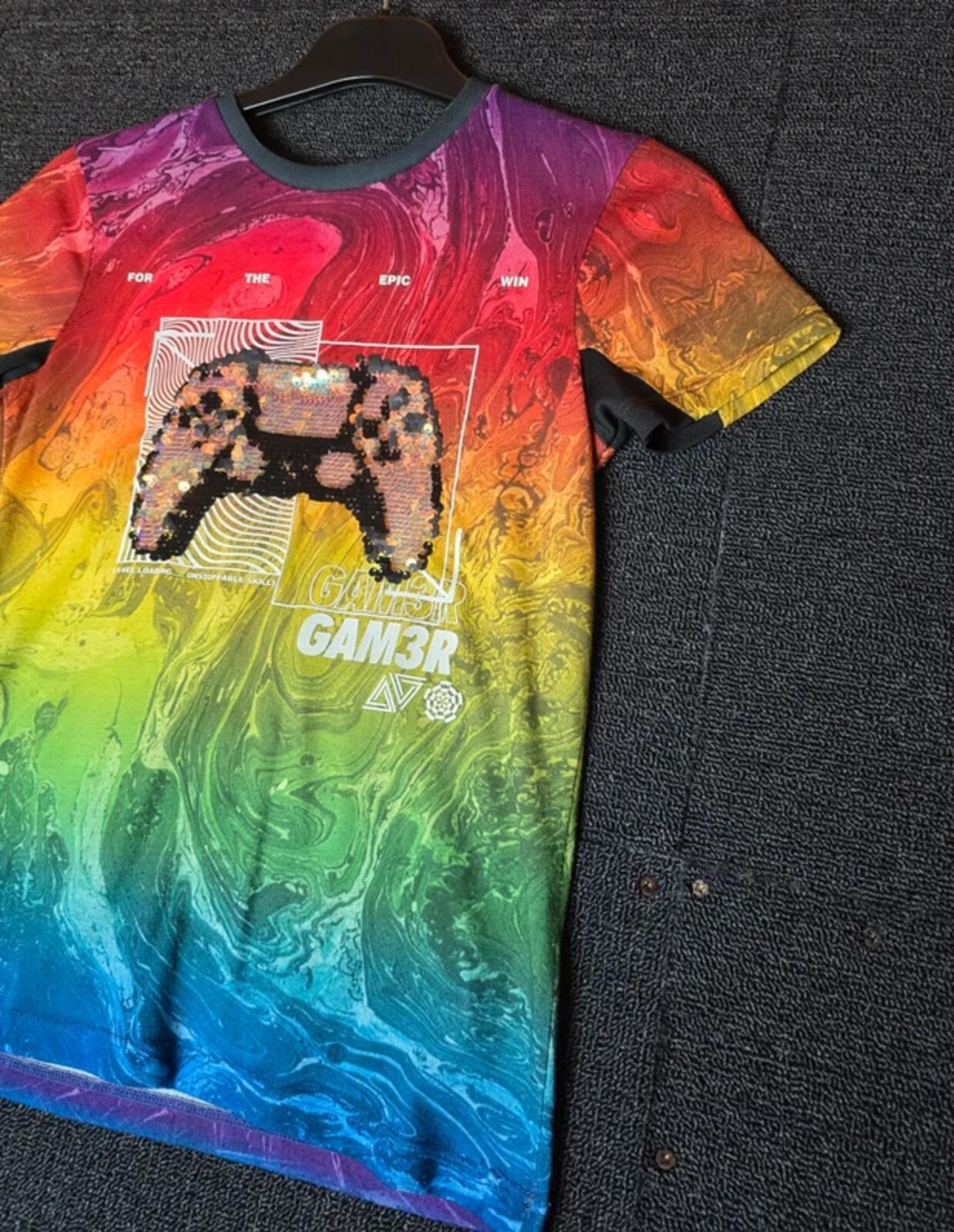 George multicoloured gamer short sleeved t-shirt boys 8-9years