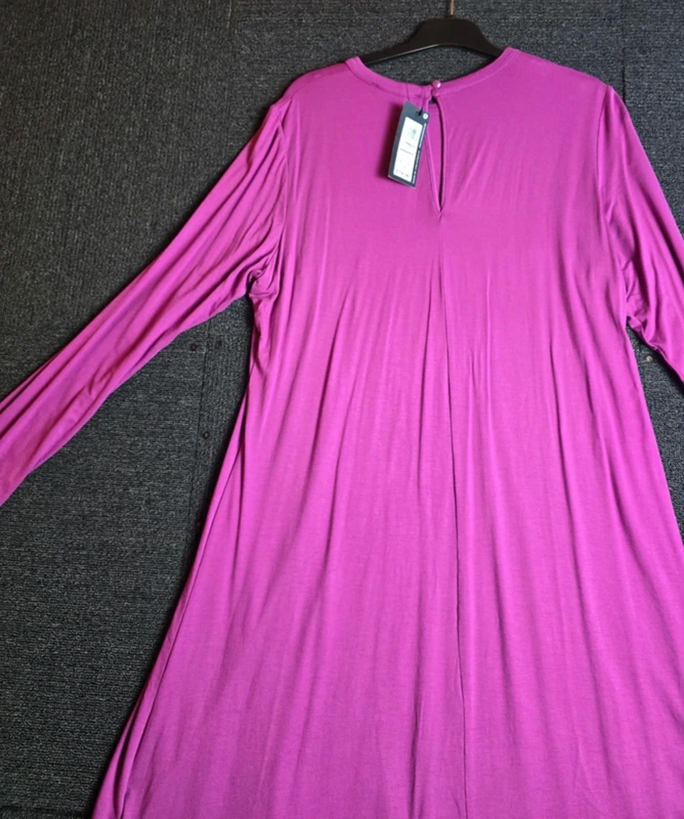 Marks & Spencer Purple Midi Dress Size 16 Long Sleeve NWT